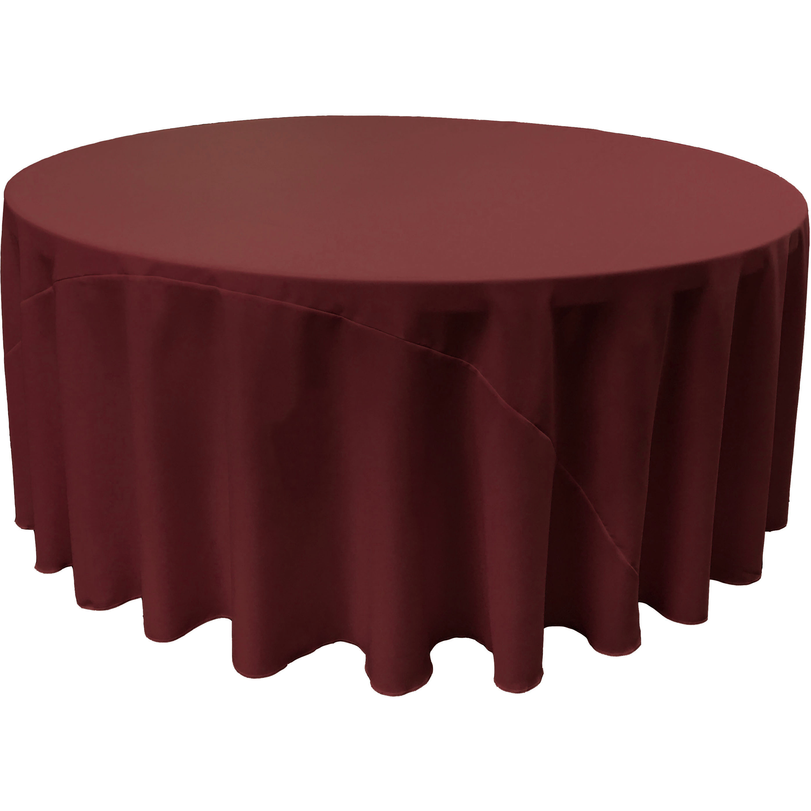 LA Linen Polyester Poplin Tablecloth 108-Inches Round, Burgundy