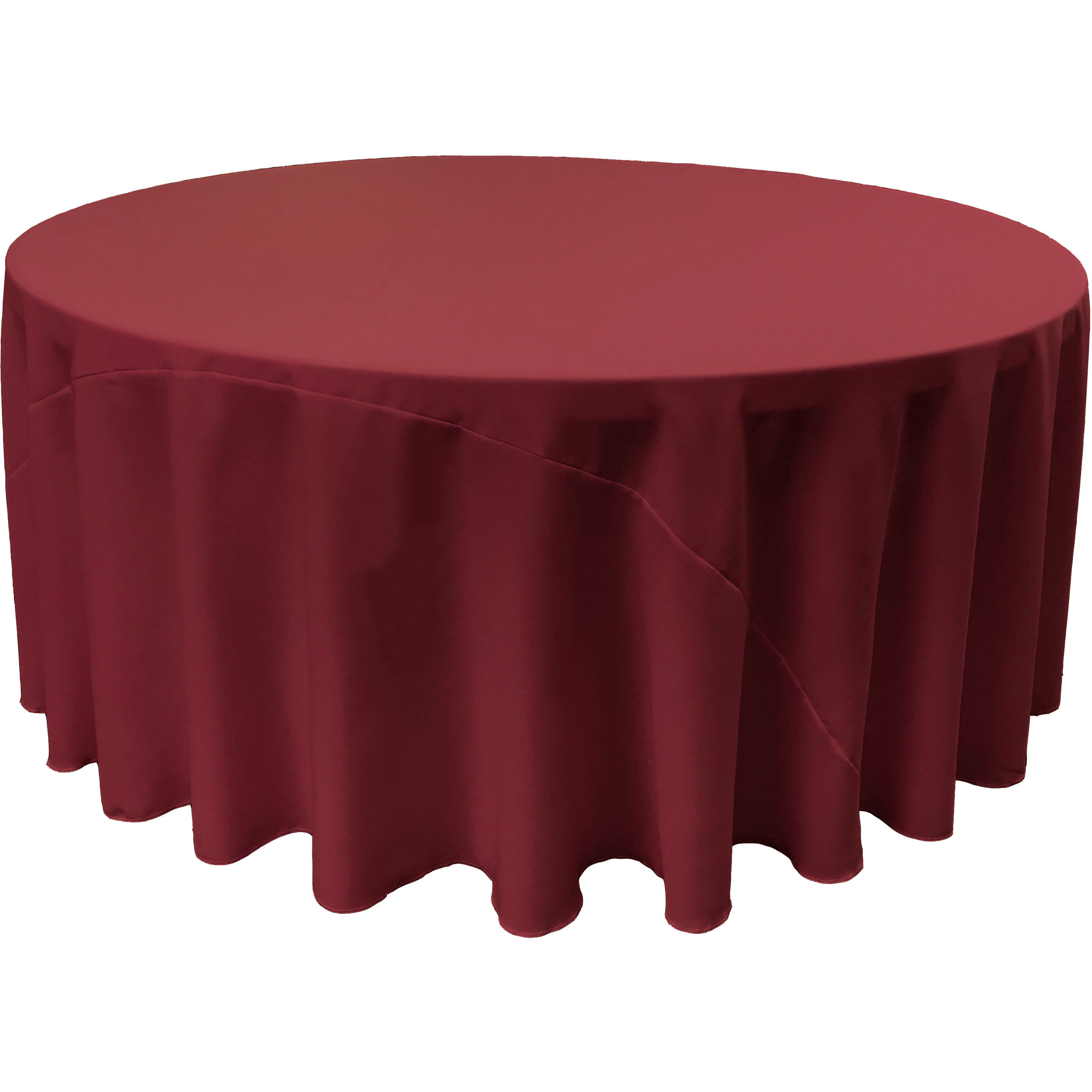 LA Linen Polyester Poplin Tablecloth 108-Inches Round, Cranberry