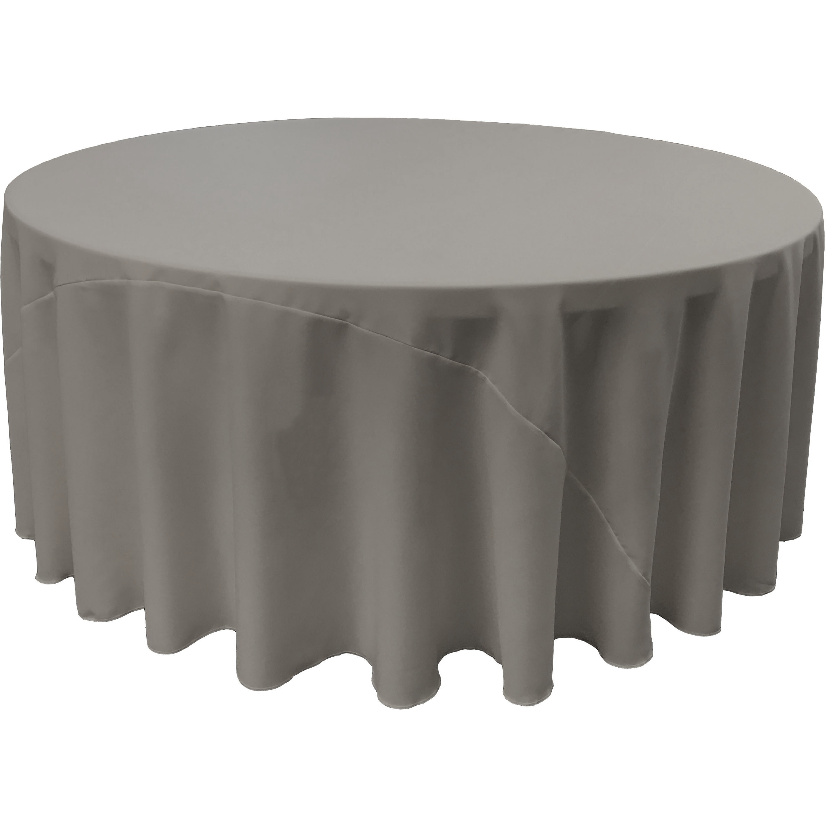 LA Linen Polyester Poplin Tablecloth 132-Inches Round, Dark Gray