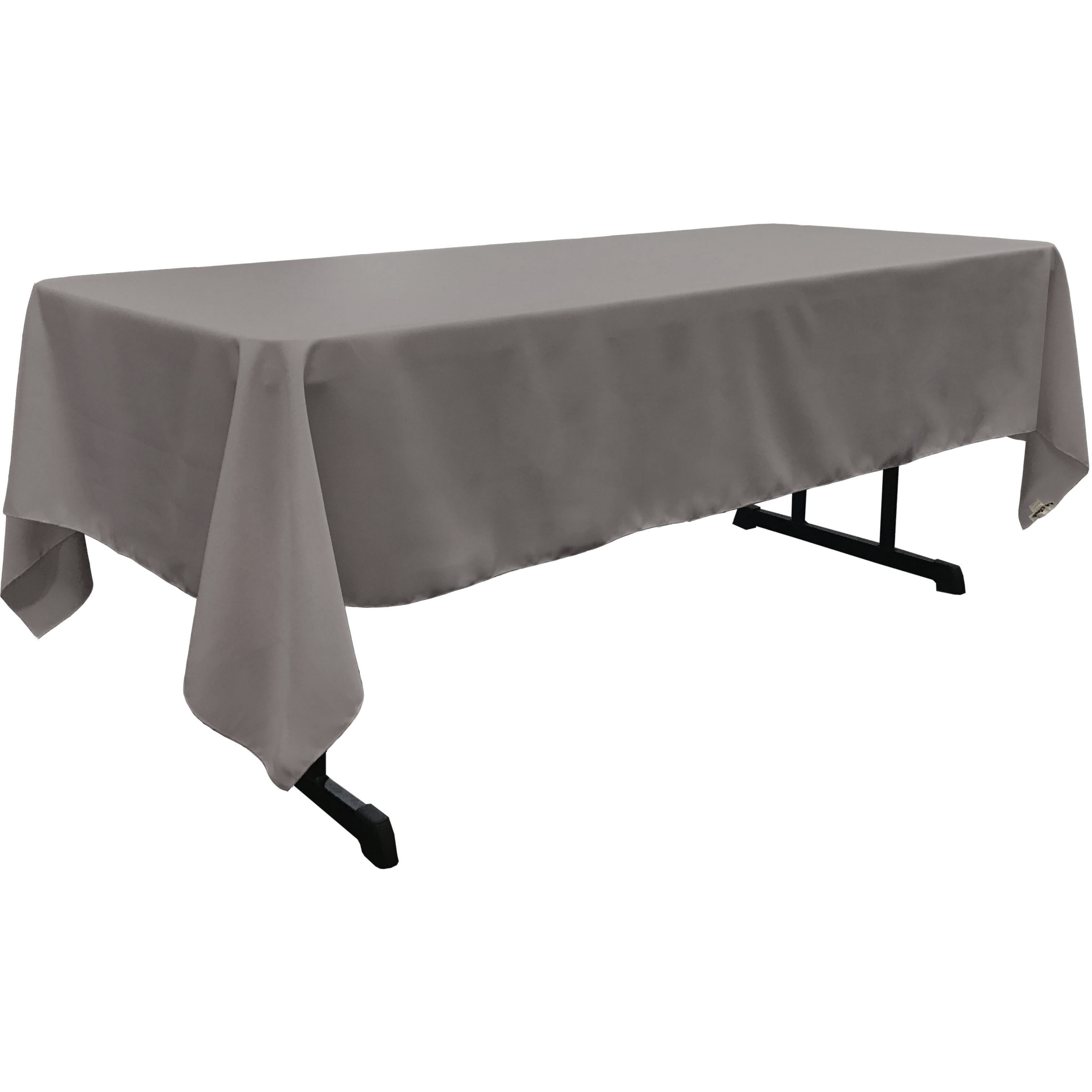 LA Linen Polyester Poplin Rectangular Tablecloth, 60 by 120-Inch, Dark Gray