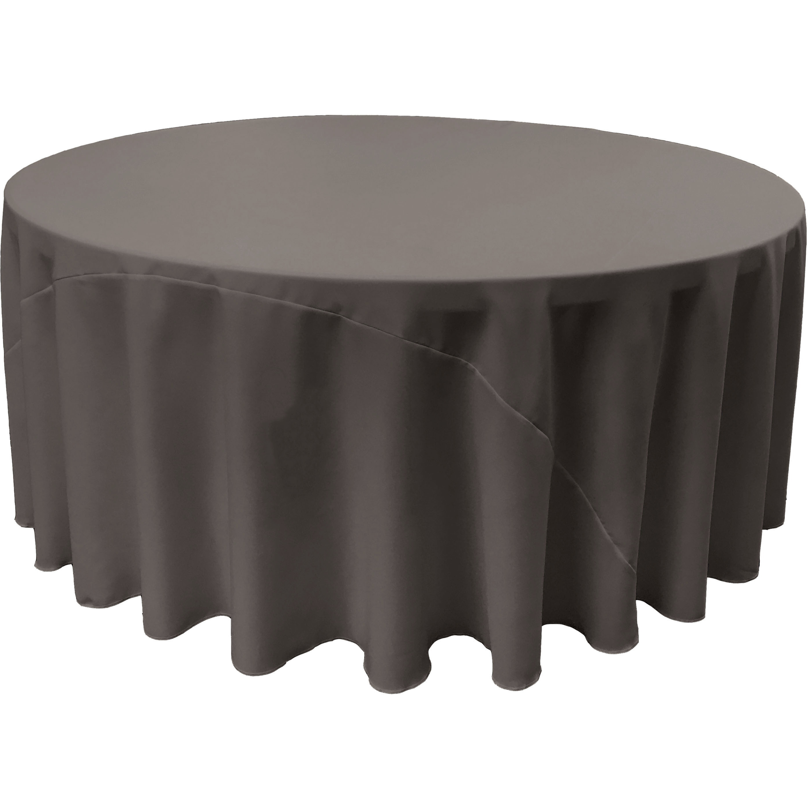 LA Linen Polyester Poplin Tablecloth 120-Inches Round, Charcoal