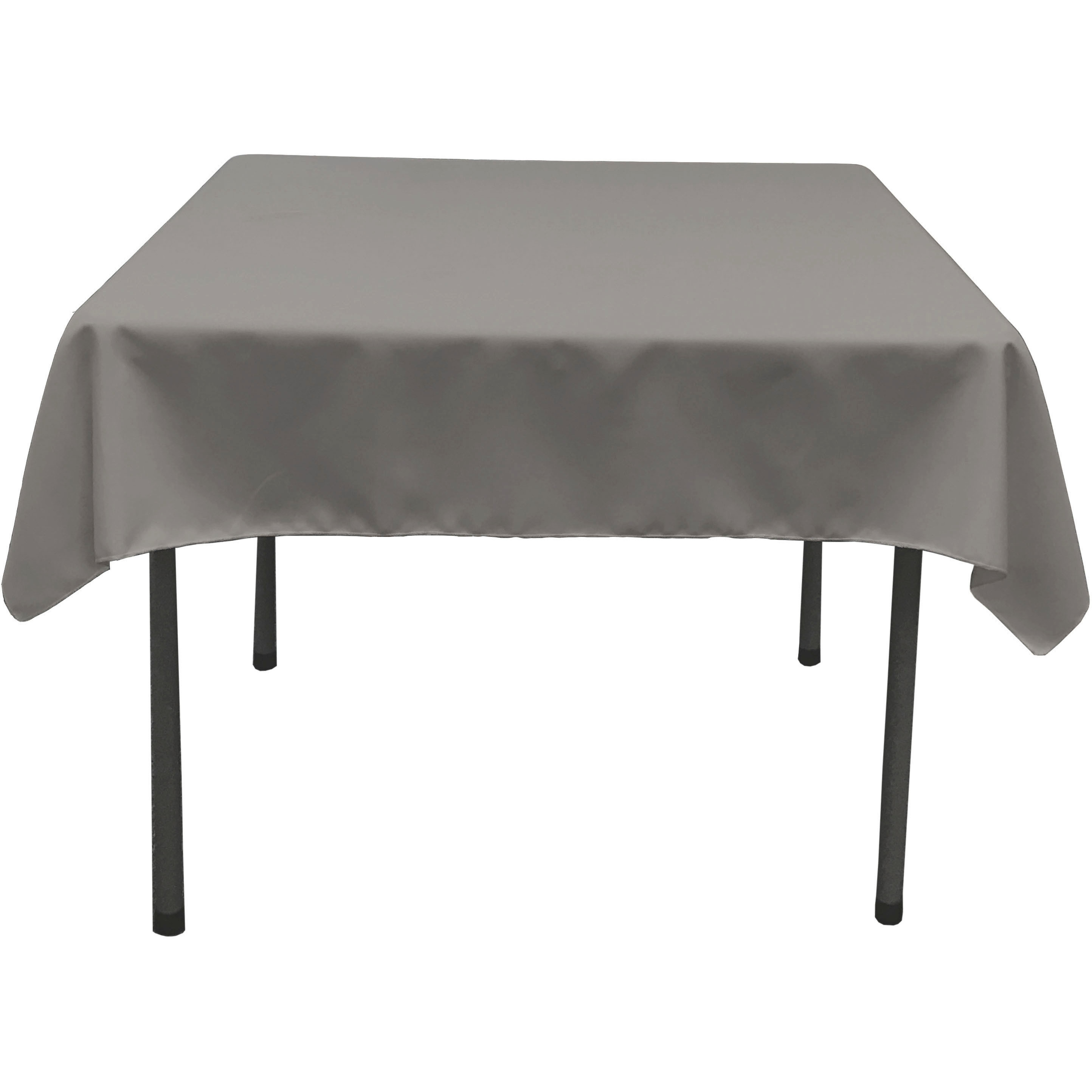LA Linen Polyester Poplin Square Tablecloth, 58 by 58-Inch, Dark Gray