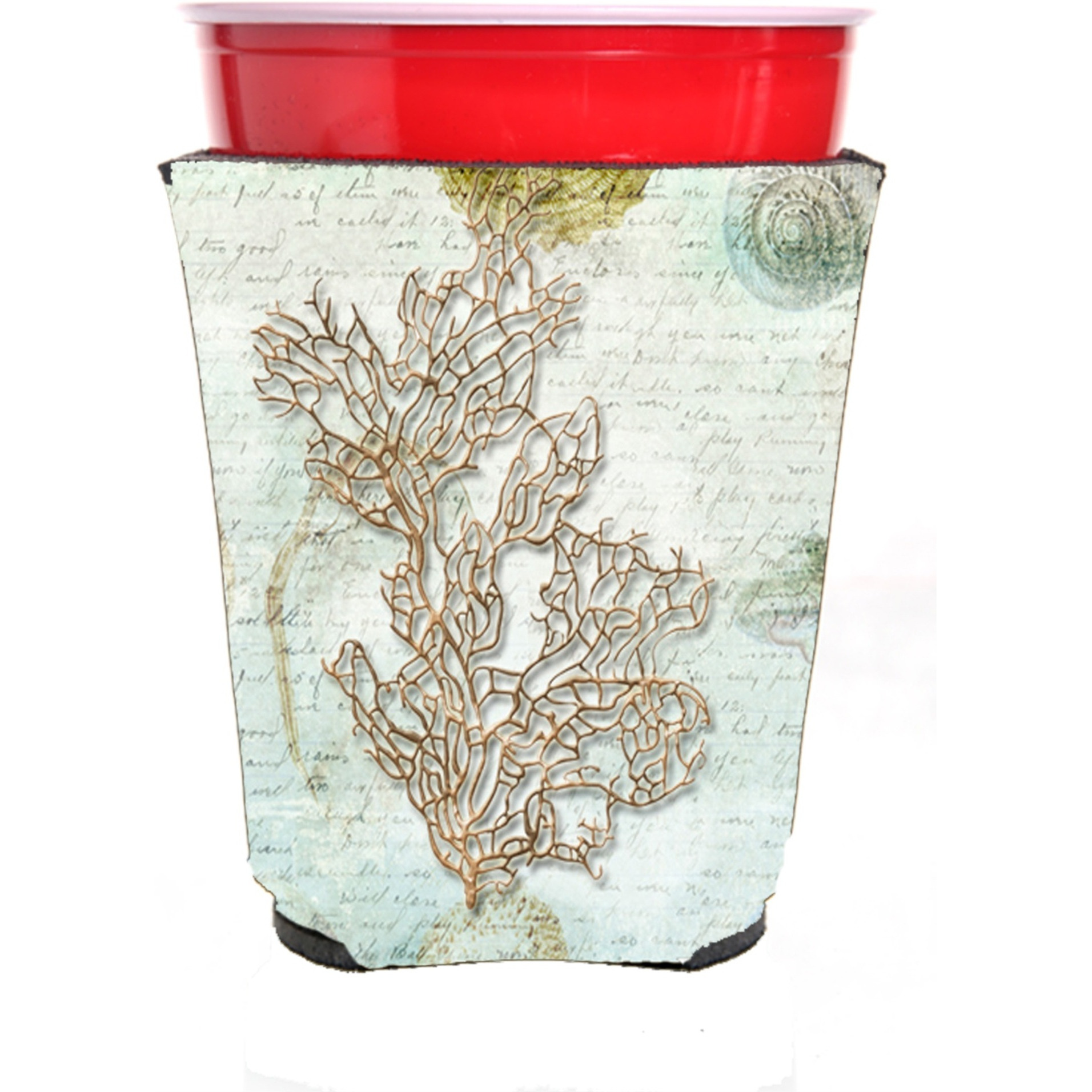 Coral  Red Solo Cup Beverage Insulator Hugger