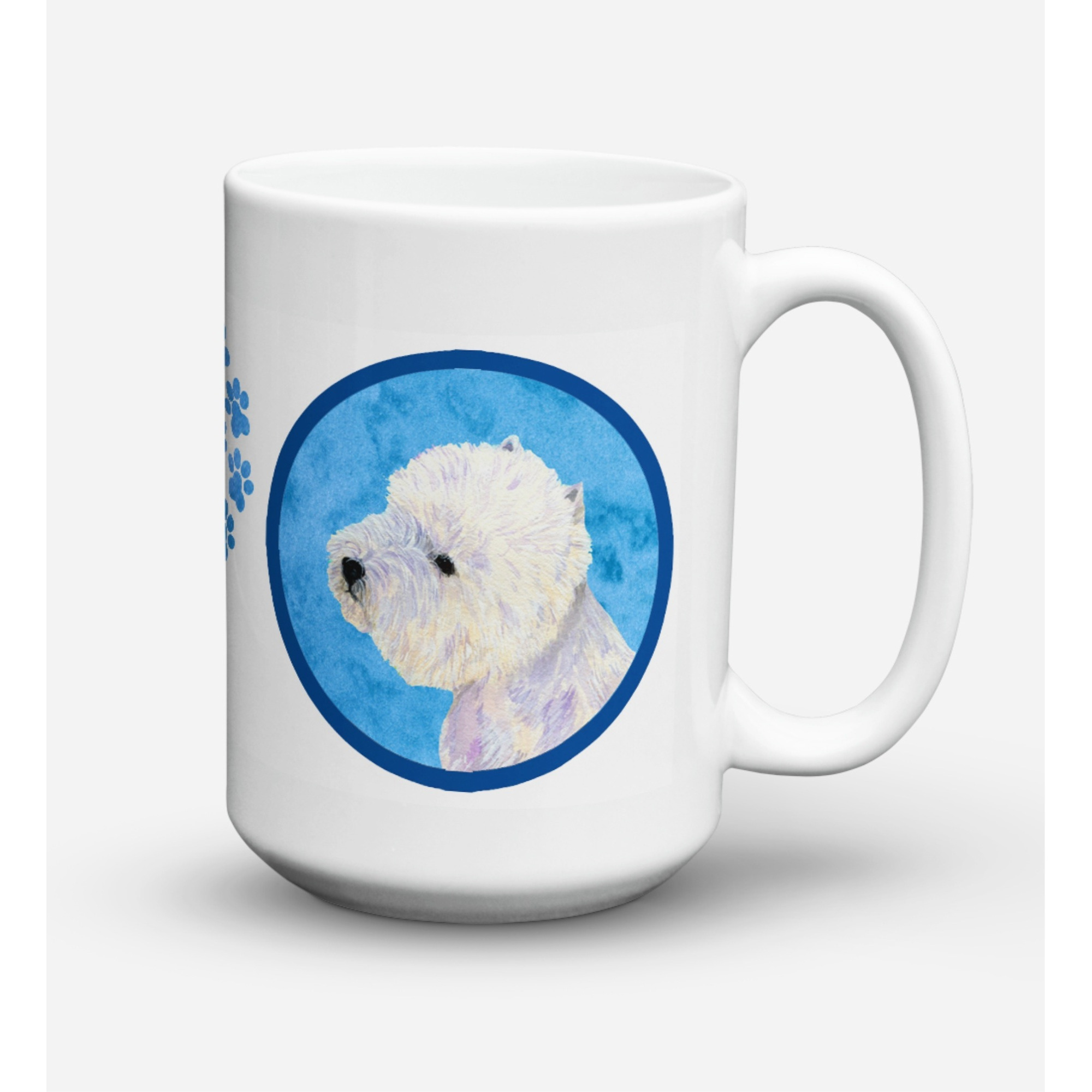 &quotCaroline's Treasures LH9360BU-CM15 Westie Dishwasher Safe Microwavable Ceramic Coffee Mug, 15 oz, Multicolor"
