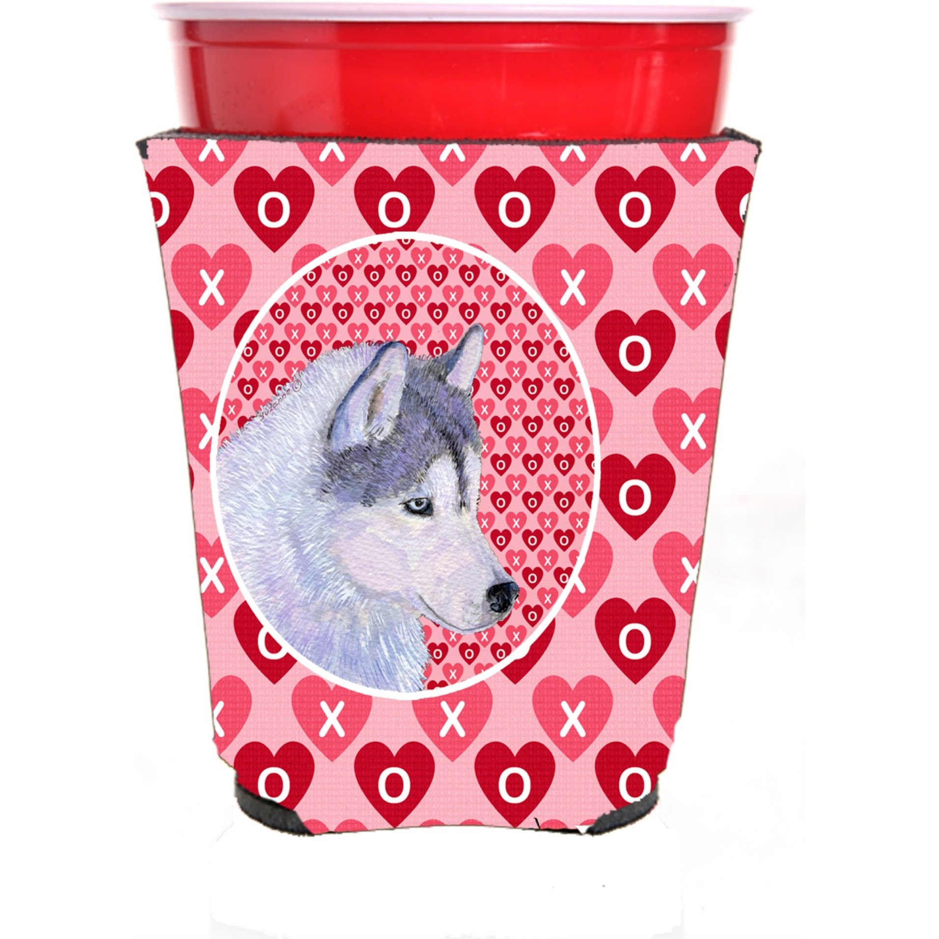 Siberian Husky  Red Solo Cup Beverage Insulator Hugger