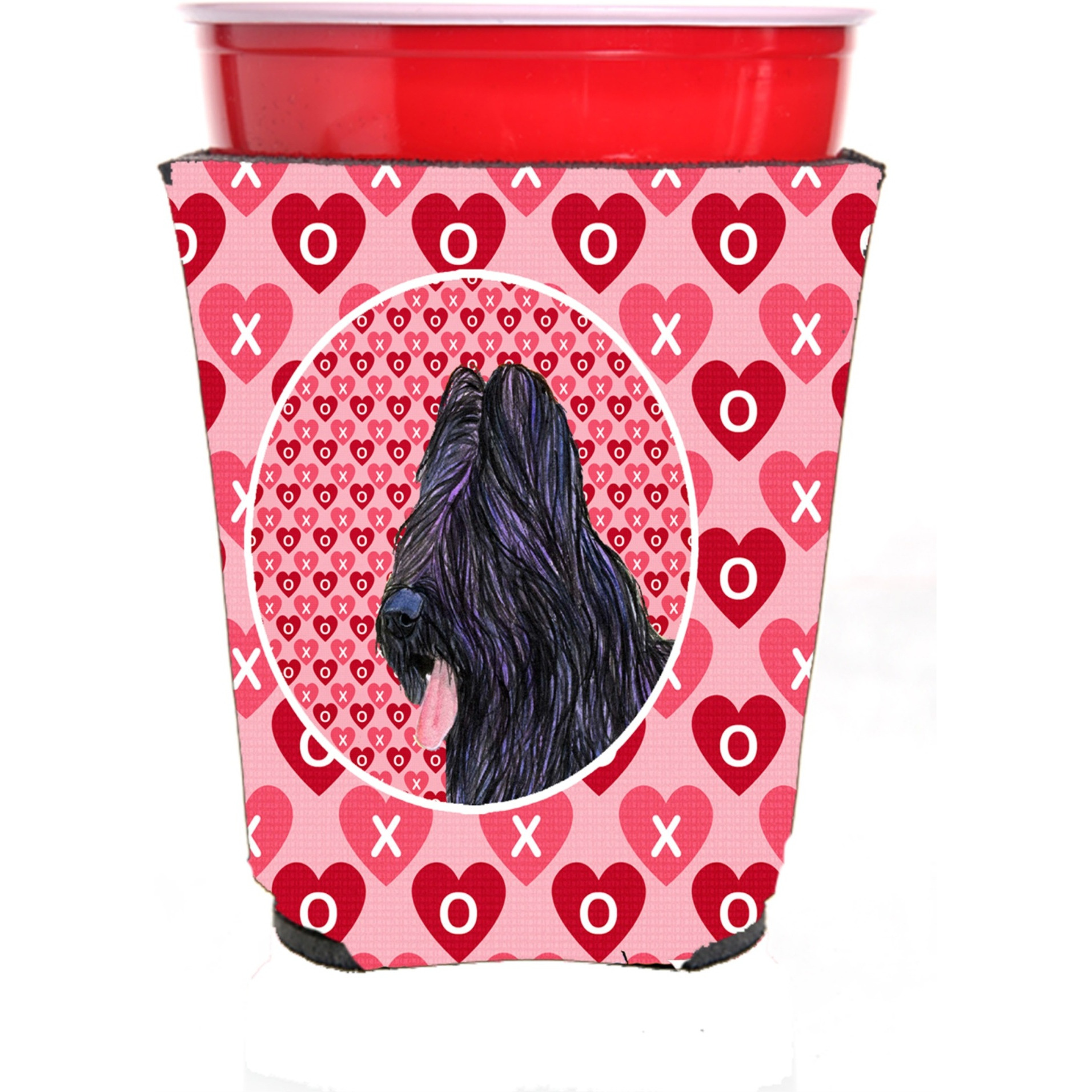 Briard  Red Solo Cup Beverage Insulator Hugger
