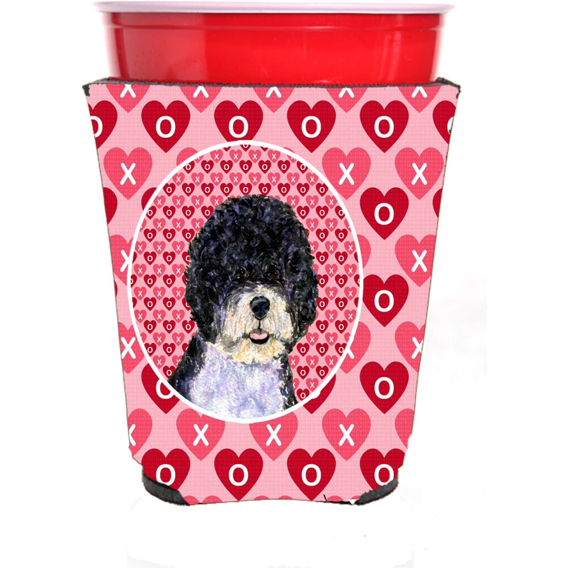 Portuguese Water Dog  Red Solo Cup Beverage Insulator Hugger