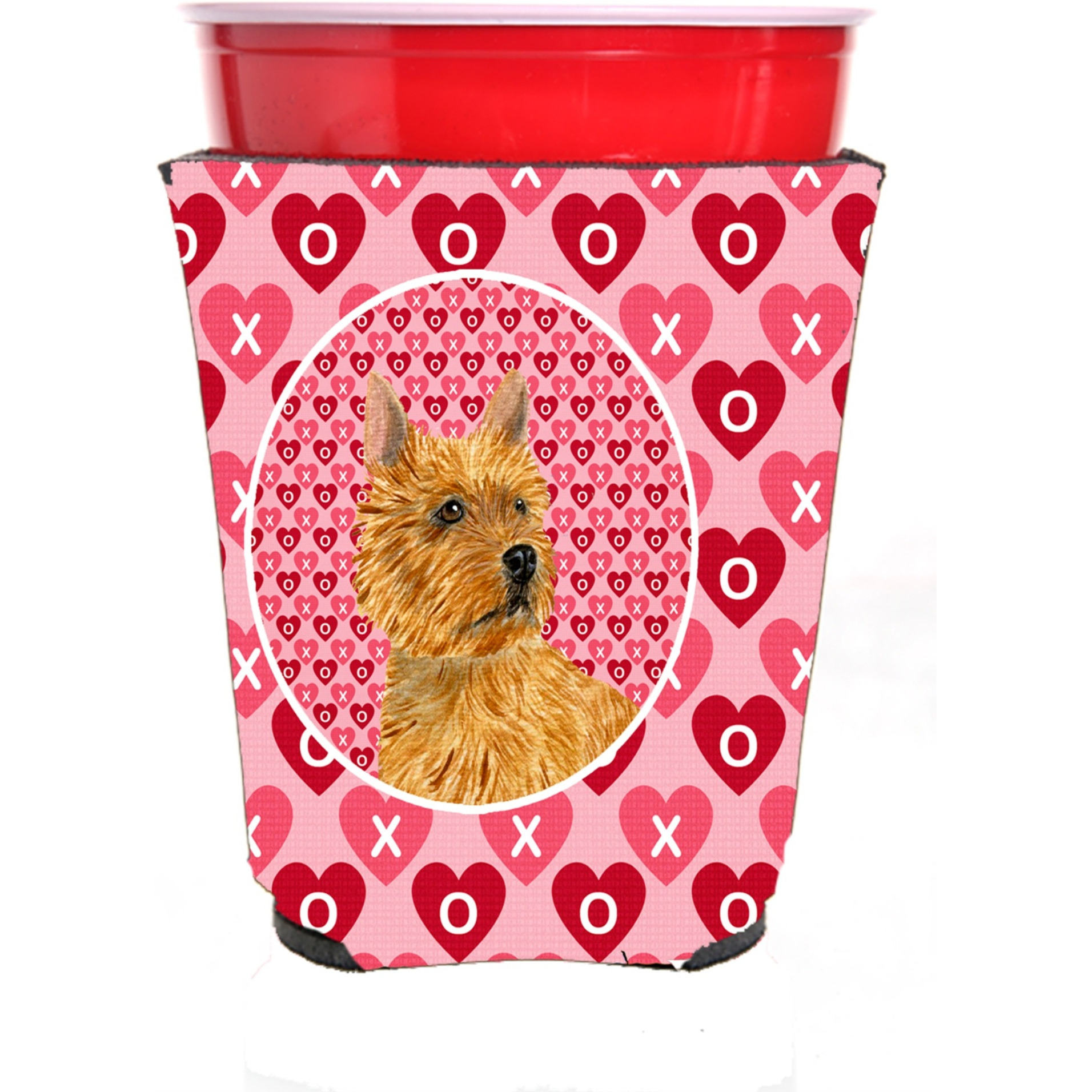 Norwich Terrier  Red Solo Cup Beverage Insulator Hugger