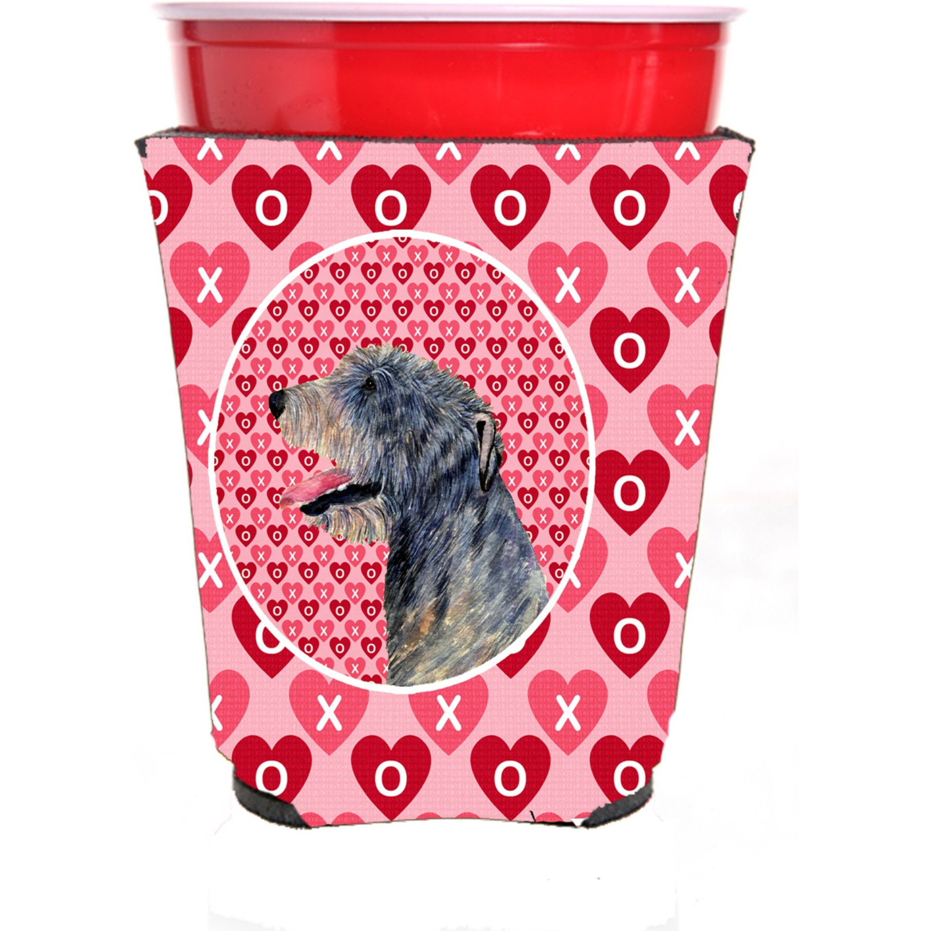 Irish Wolfhound  Red Solo Cup Beverage Insulator Hugger