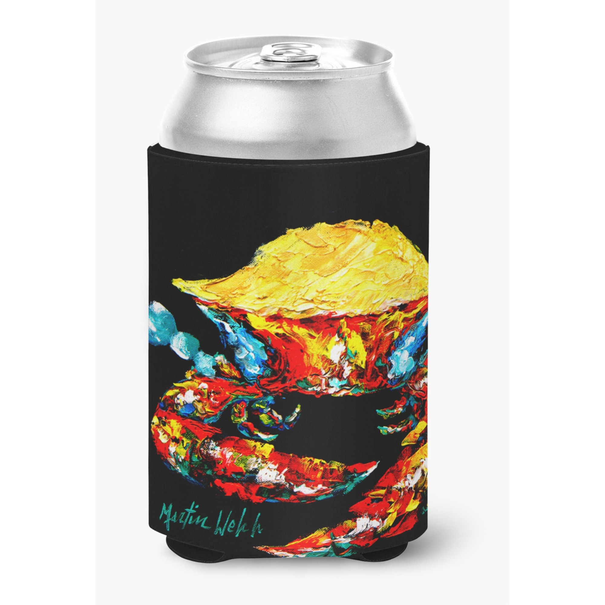 Crab Black Gold Can or Bottle Beverage Insulator Hugger