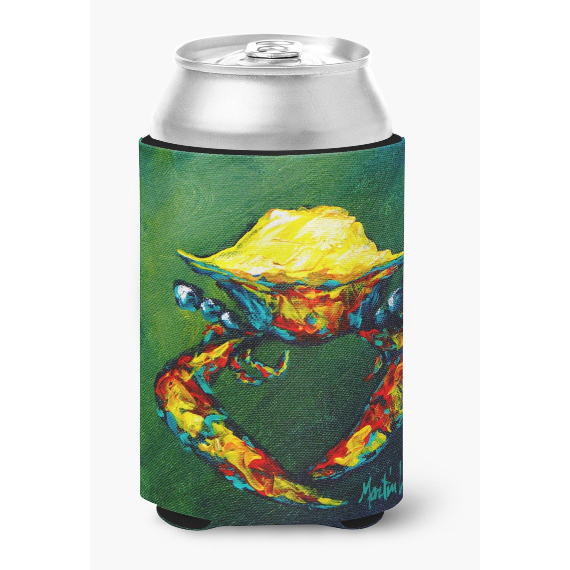 Crab Little Green Can or Bottle Beverage Insulator Hugger