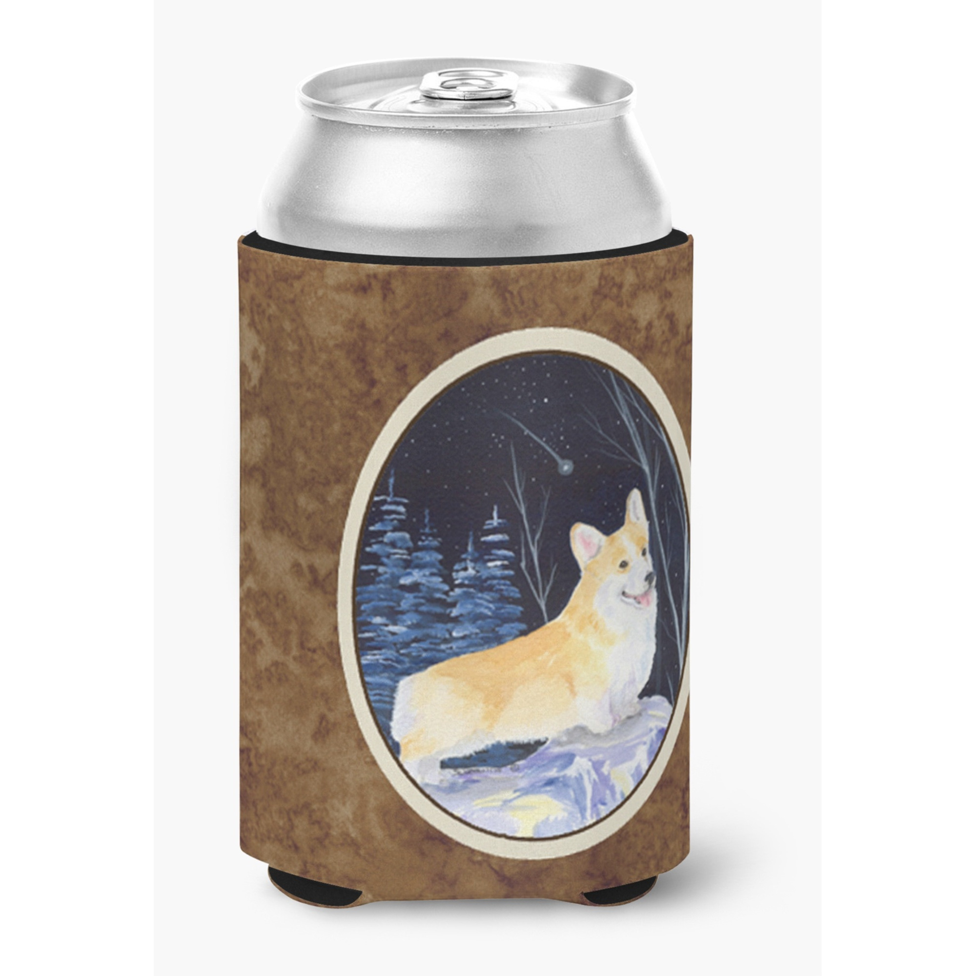 Starry Night Corgi Can or Bottle Beverage Insulator Hugger