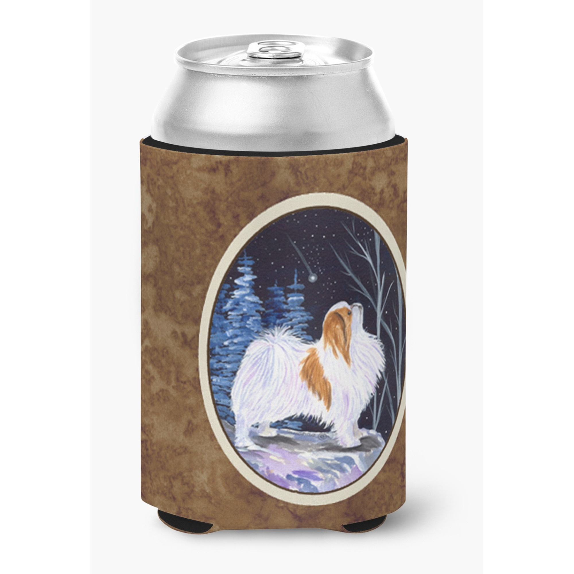 Starry Night Japanese Chin Can or Bottle Beverage Insulator Hugger