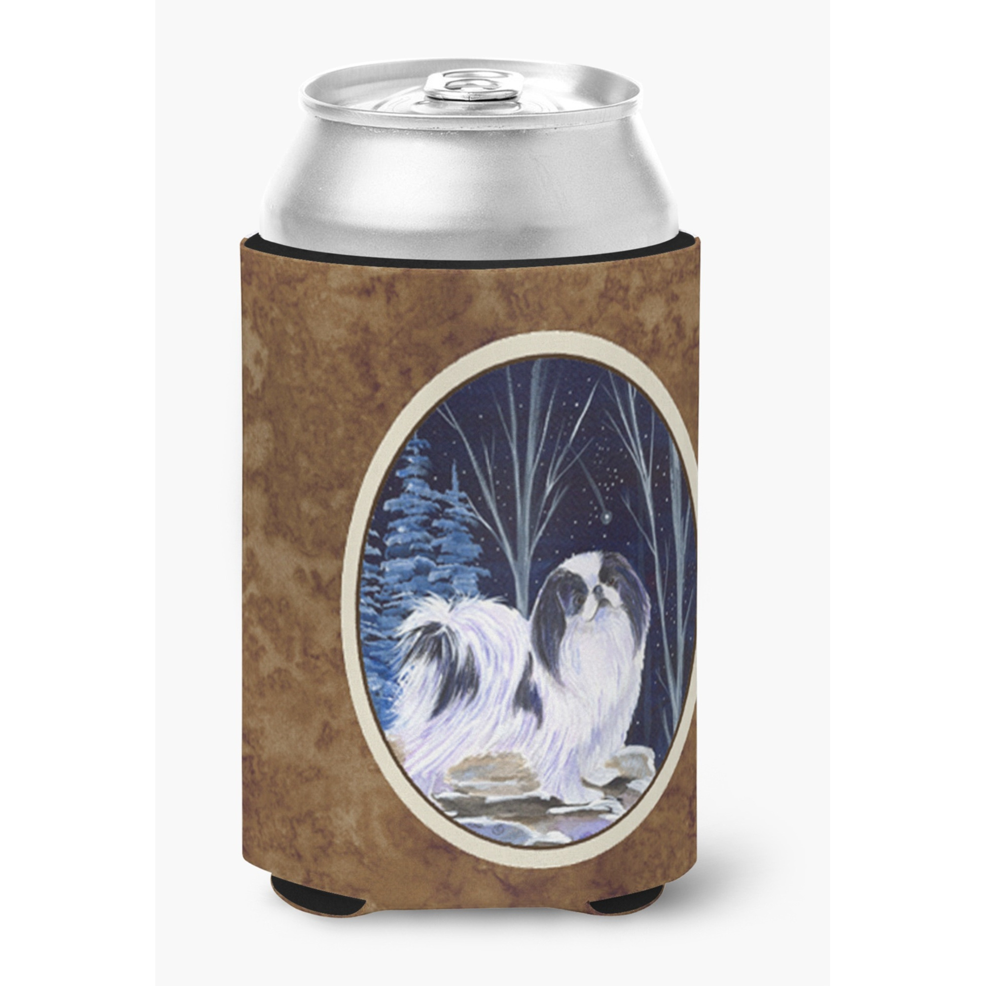 Starry Night Japanese Chin Can or Bottle Beverage Insulator Hugger
