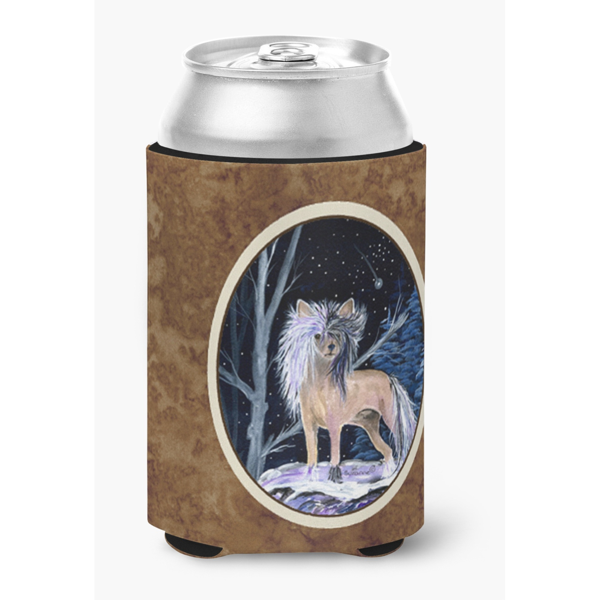 Starry Night Chinese Crested Can or Bottle Beverage Insulator Hugger