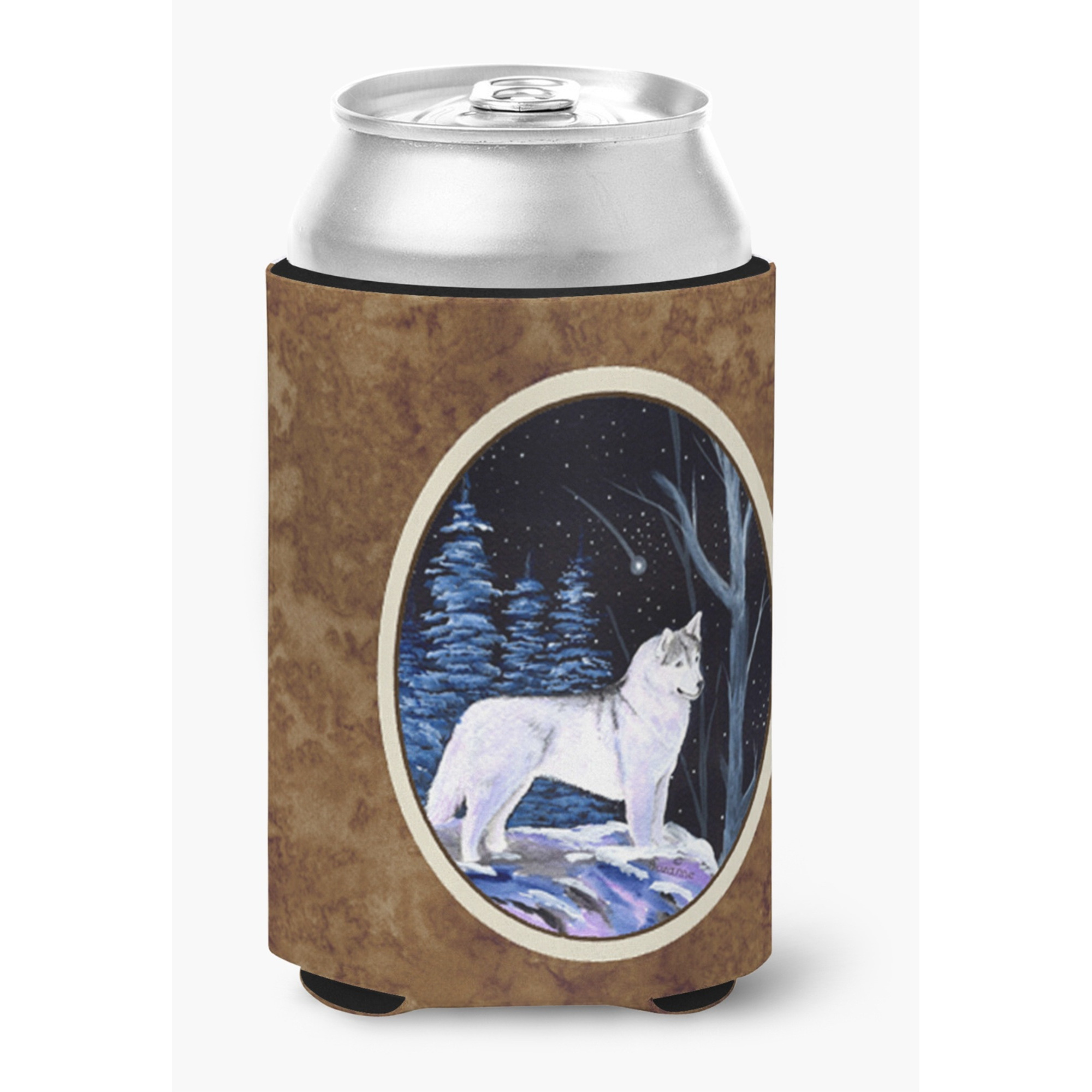Starry Night Siberian Husky Can or Bottle Beverage Insulator Hugger