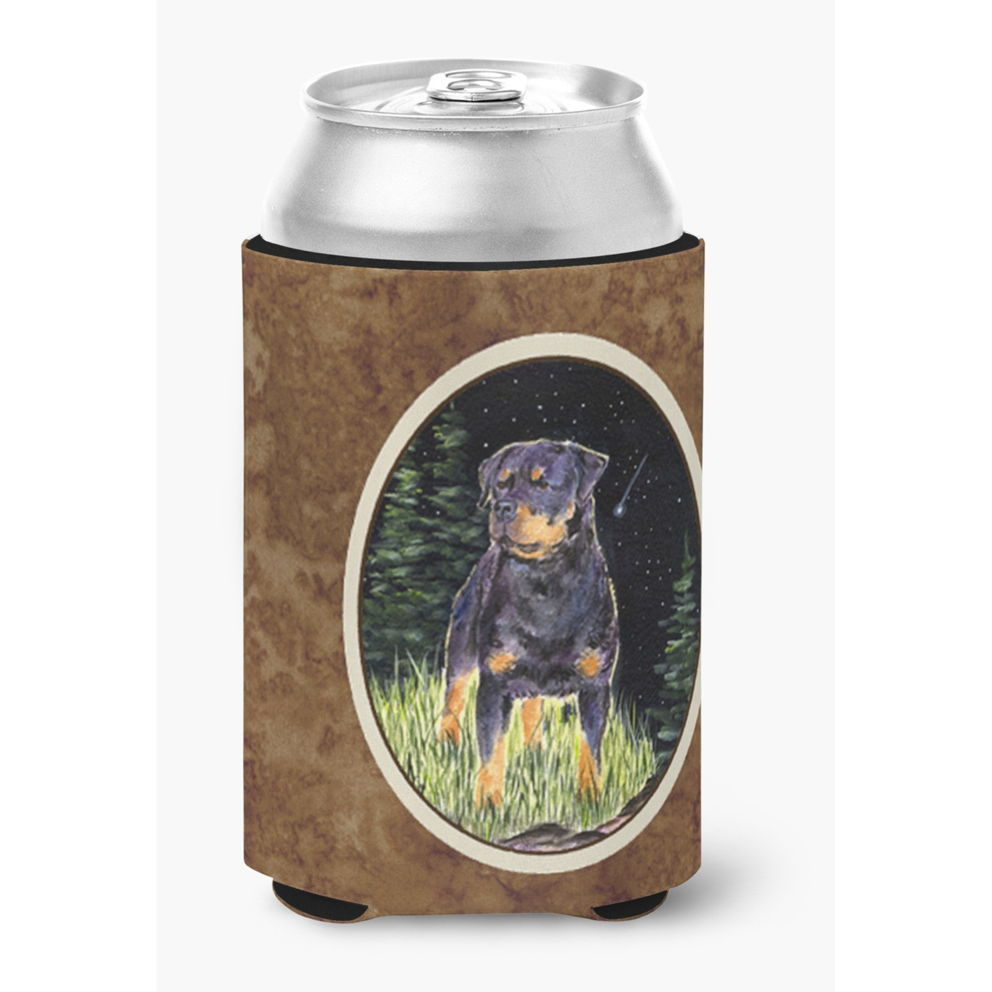 Starry Night Rottweiler Can or Bottle Beverage Insulator Hugger