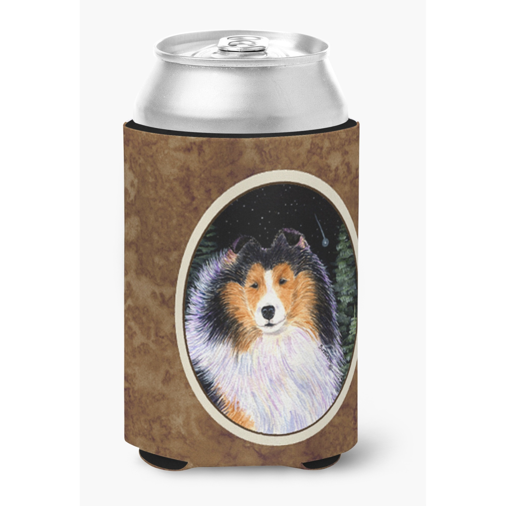 Starry Night Collie Can or Bottle Beverage Insulator Hugger
