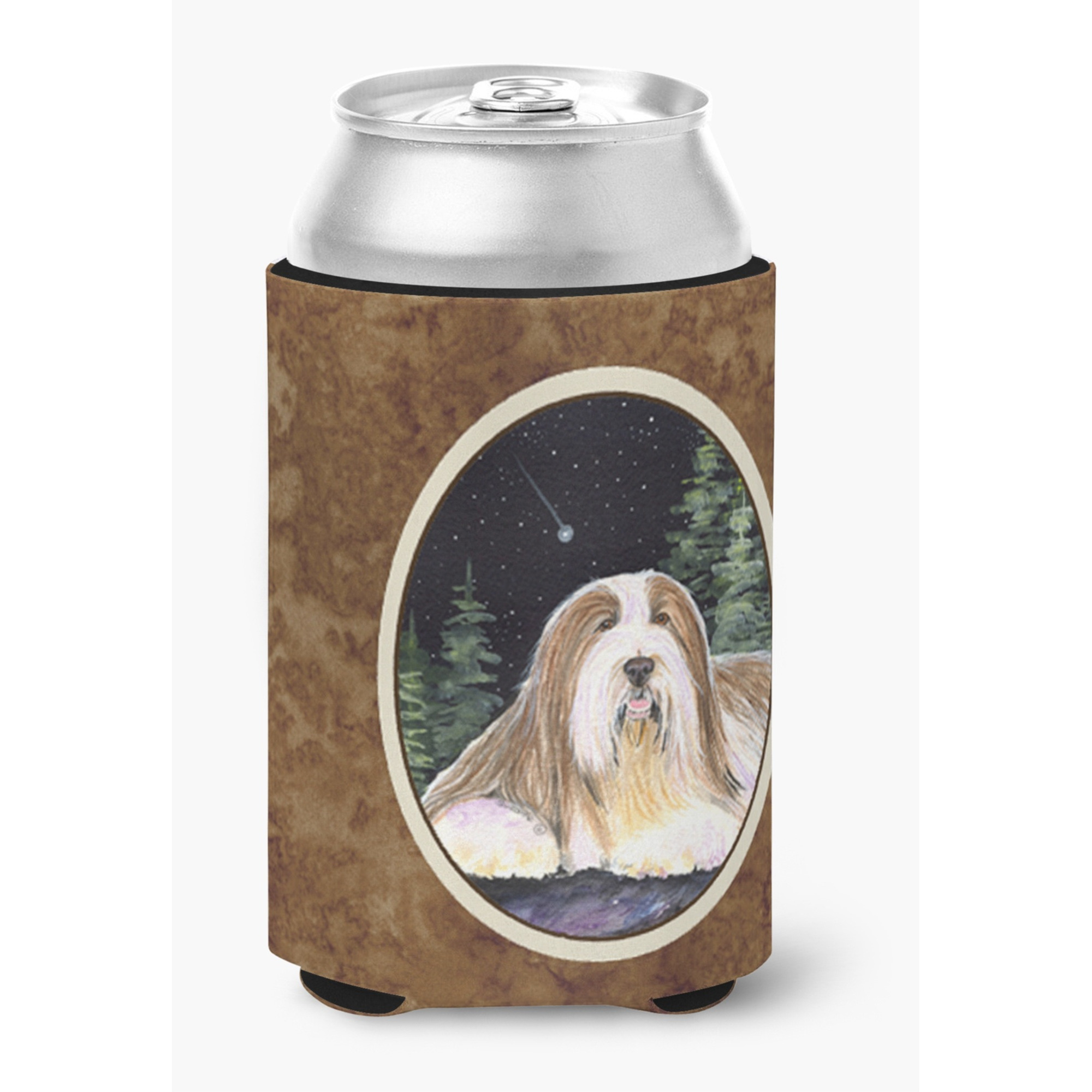 Starry Night Bearded Collie Can or Bottle Beverage Insulator Hugger