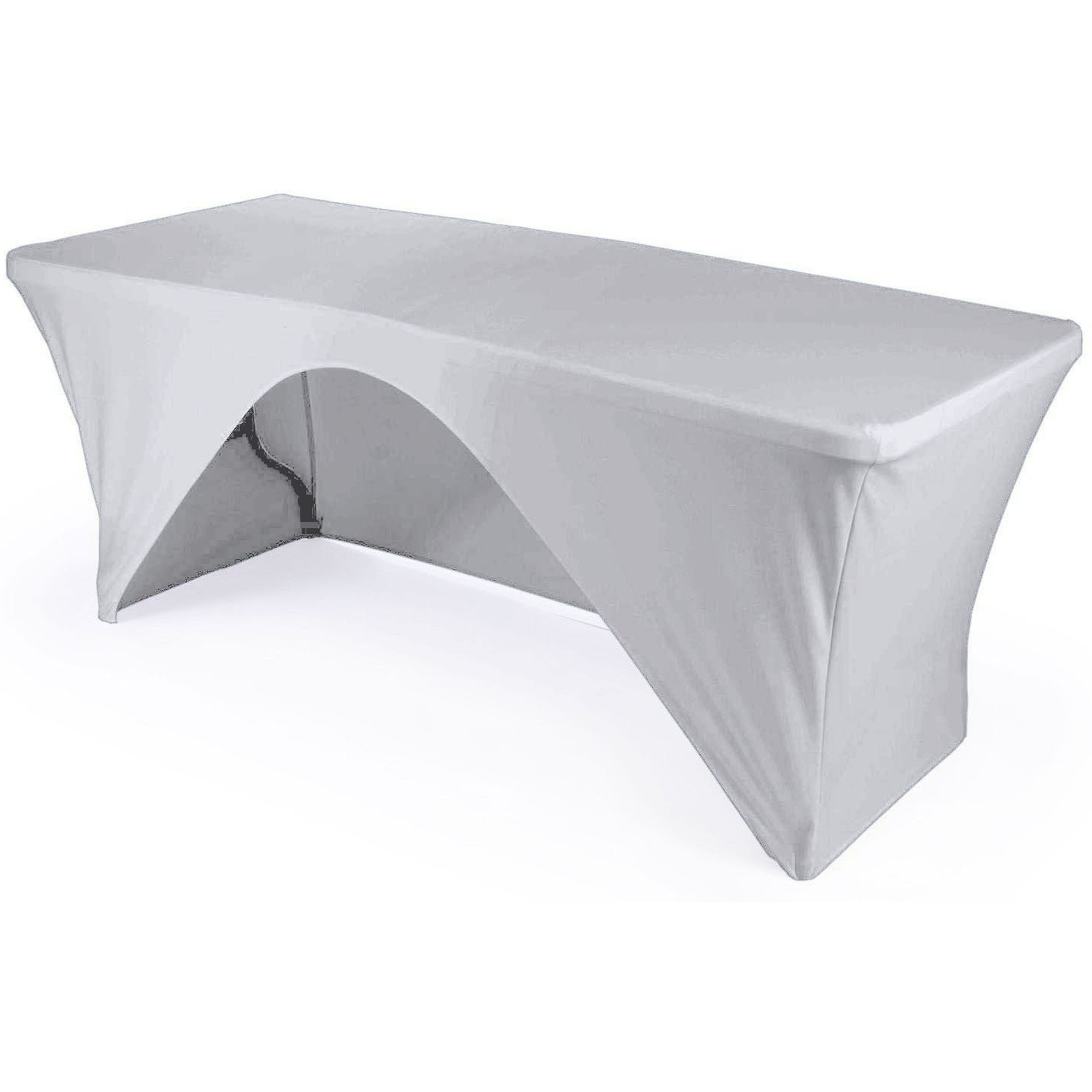 LA Linen Rectangular Open Back Spandex Tablecloth, 72 by 30 by 30-Inch, White