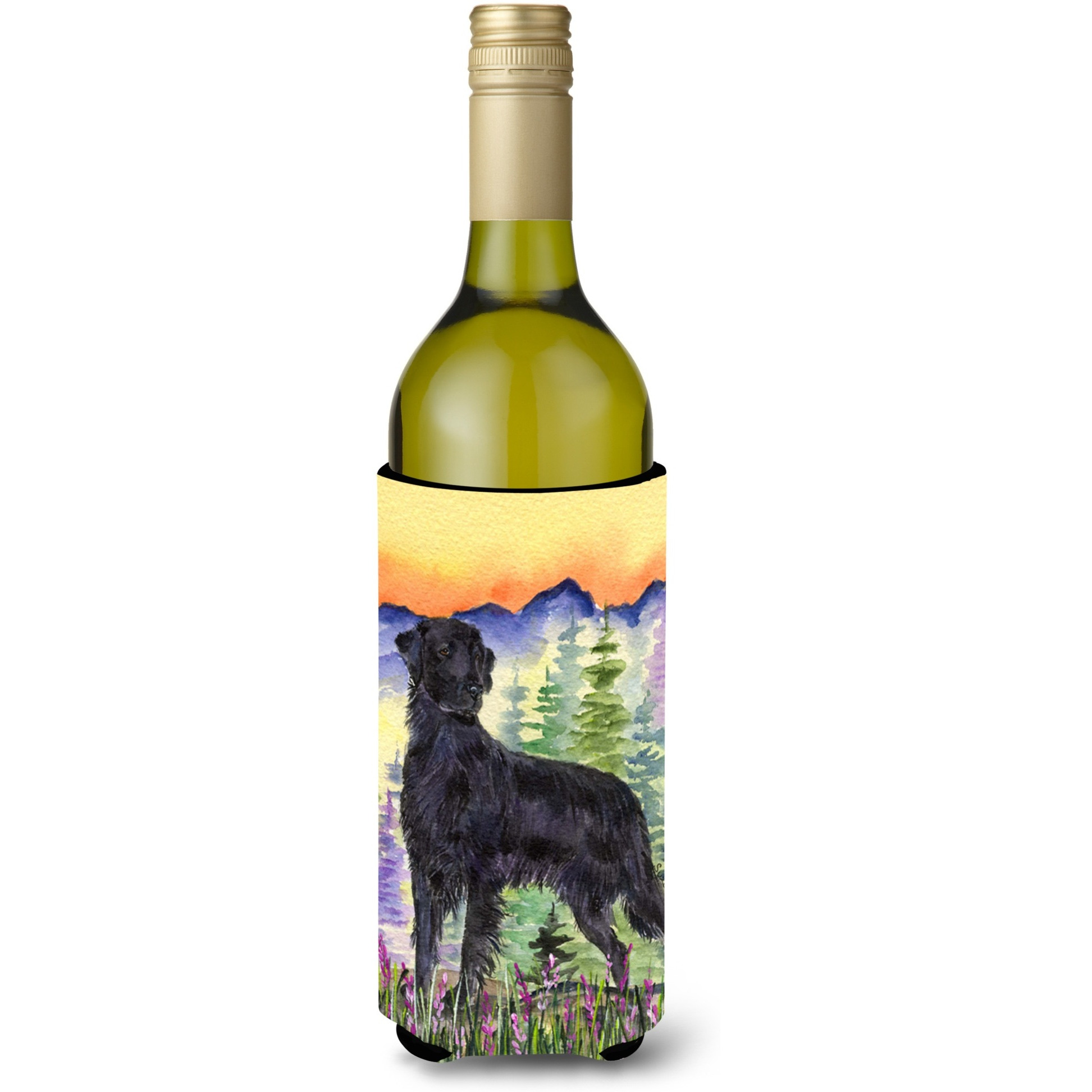 Flat Coated Retriever Wine Bottle Beverage Insulator Beverage Insulator Hugger SS8263LITERK