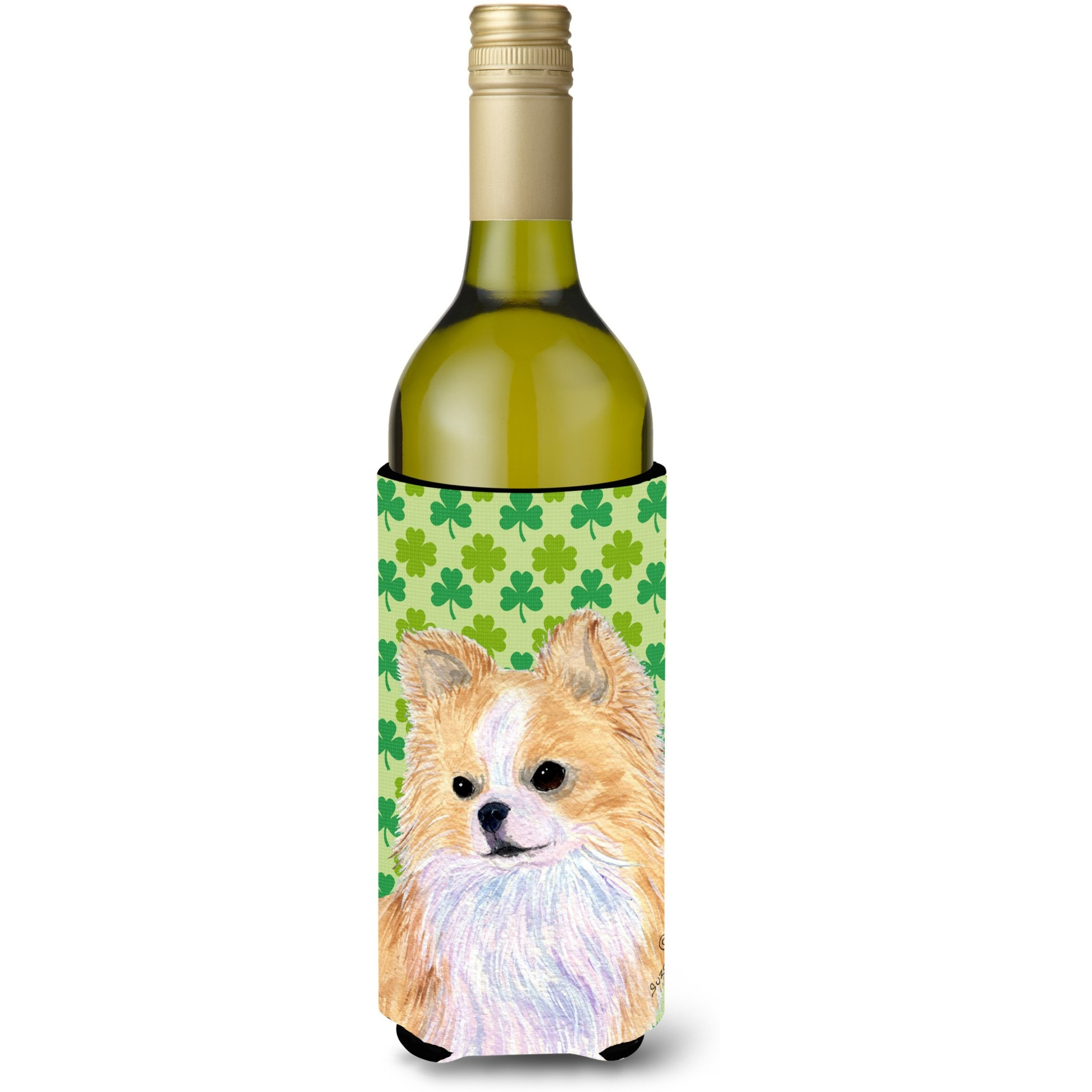 Chihuahua St. Patrick's Day Shamrock  Wine Bottle Beverage Insulator Beverage Insulator Hugger