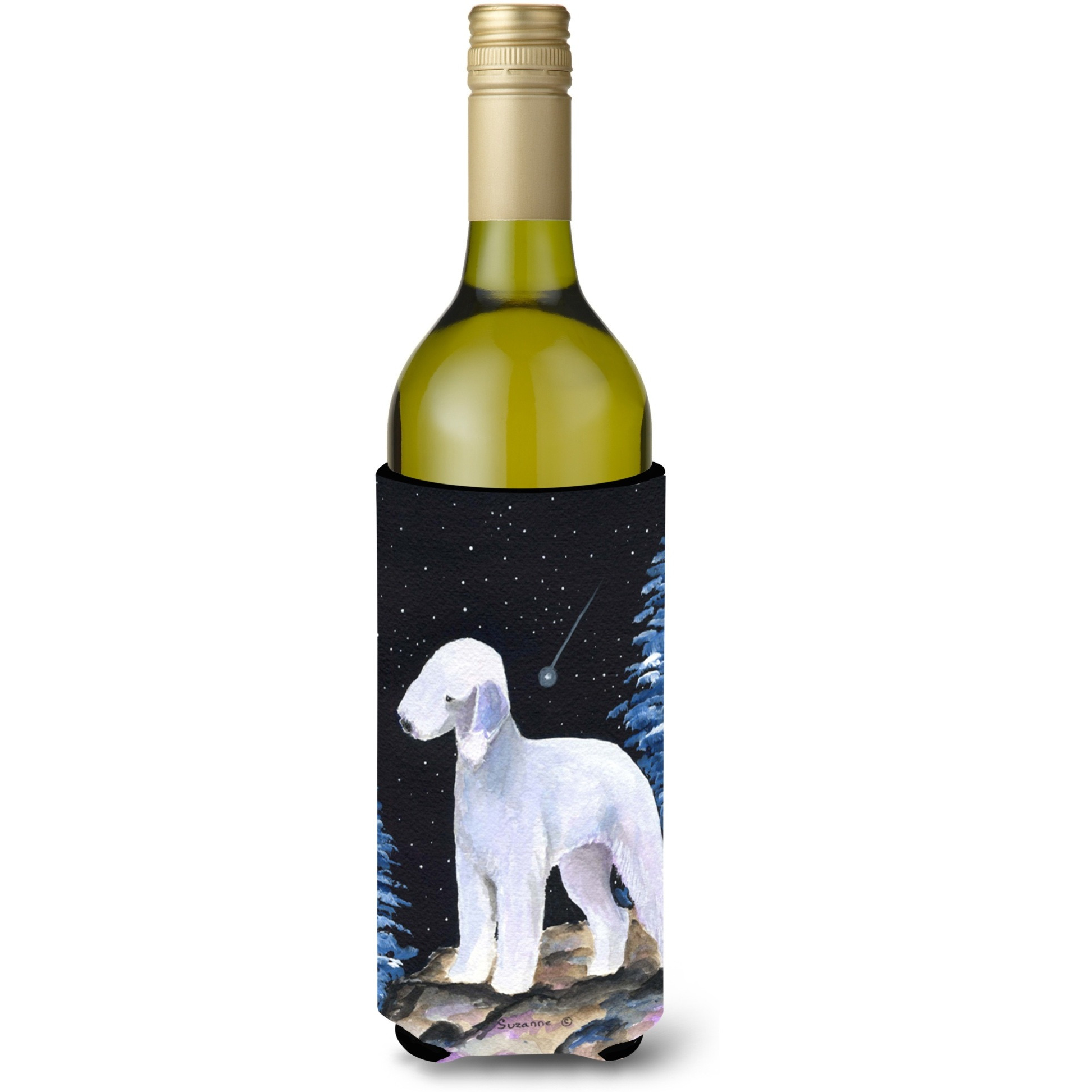 Starry Night Bedlington Terrier Wine Bottle Beverage Insulator Beverage Insulator Hugger