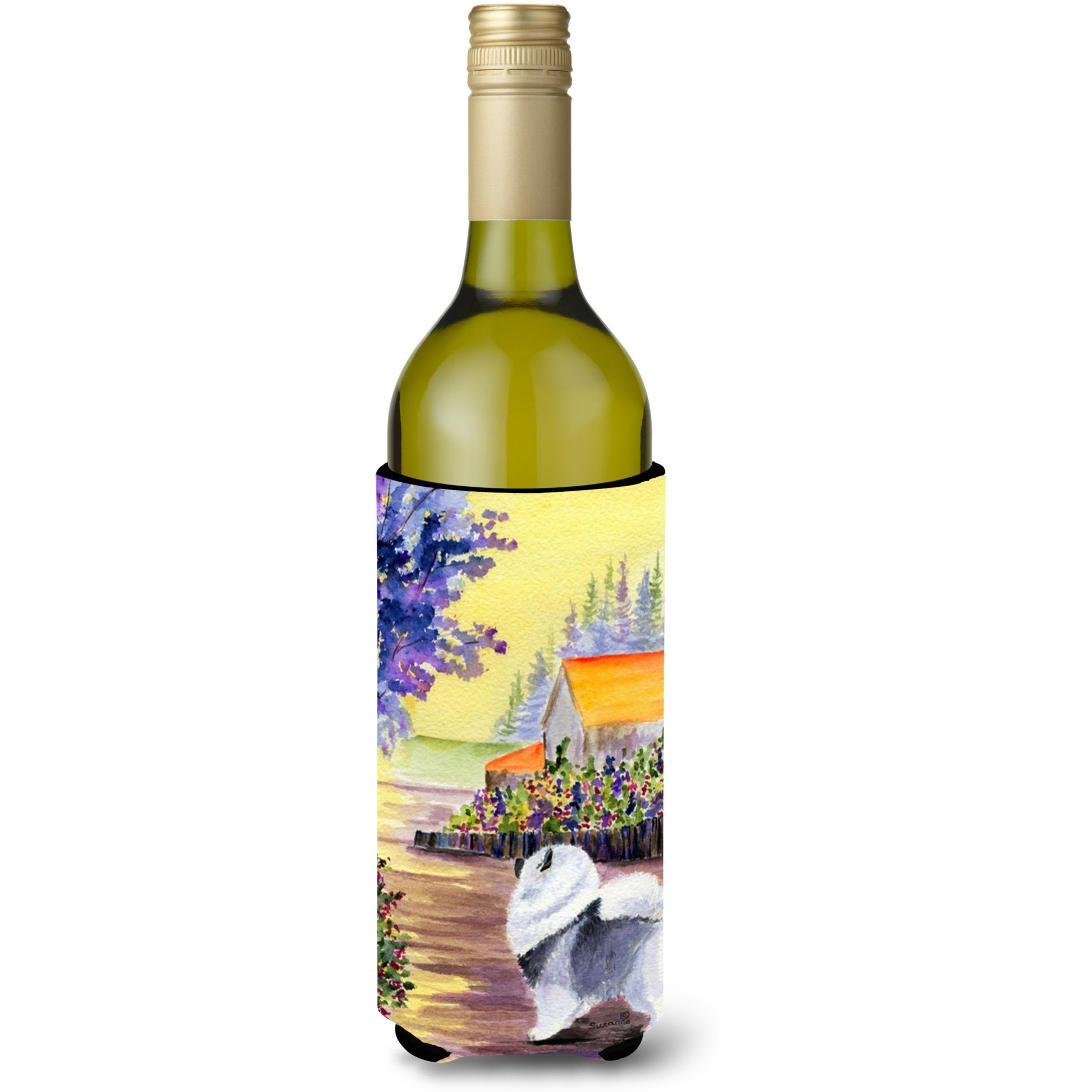Keeshond Wine Bottle Beverage Insulator Beverage Insulator Hugger SS8452LITERK