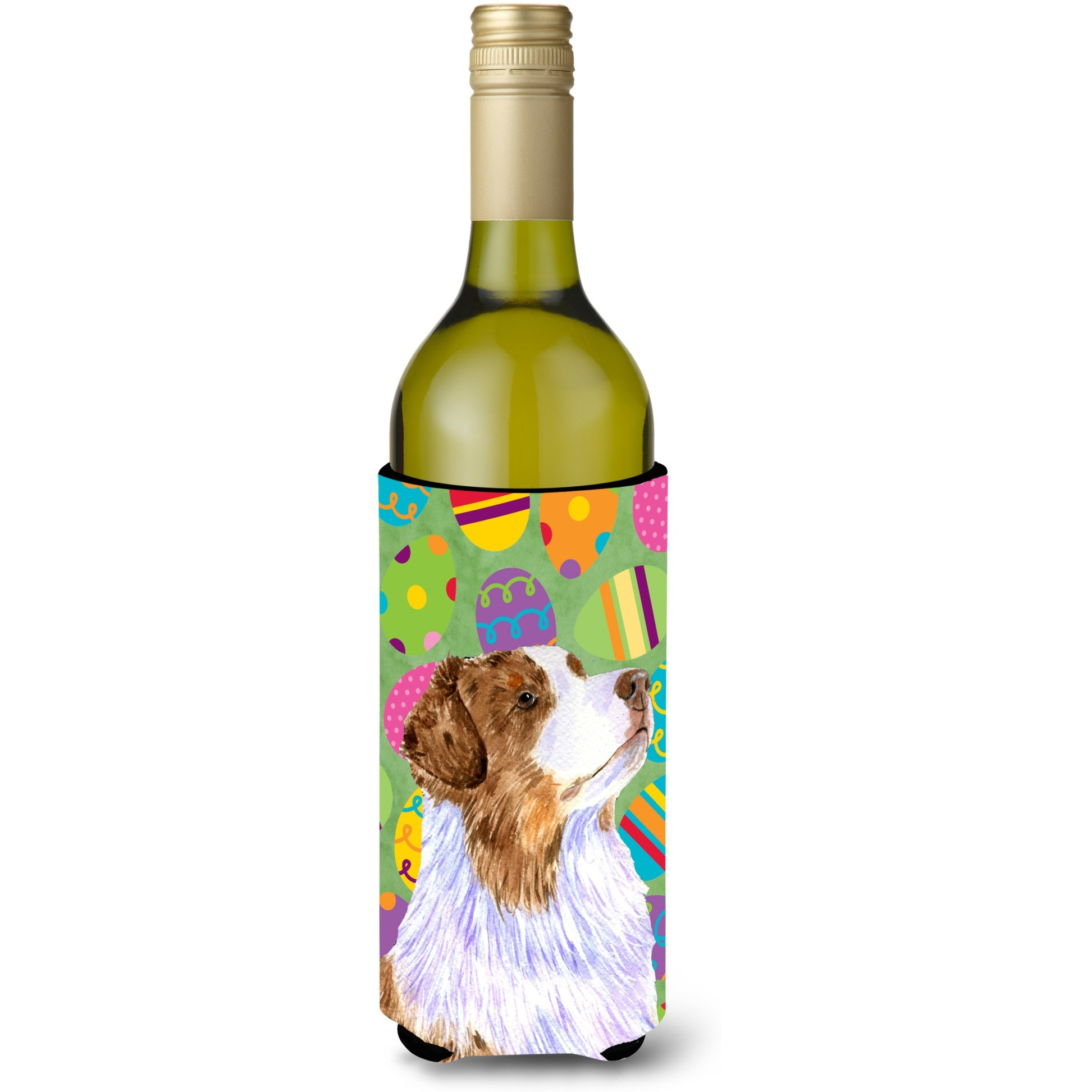 Australian Shepherd Easter Eggtravaganza Wine Bottle Beverage Insulator Beverage Insulator Hugger