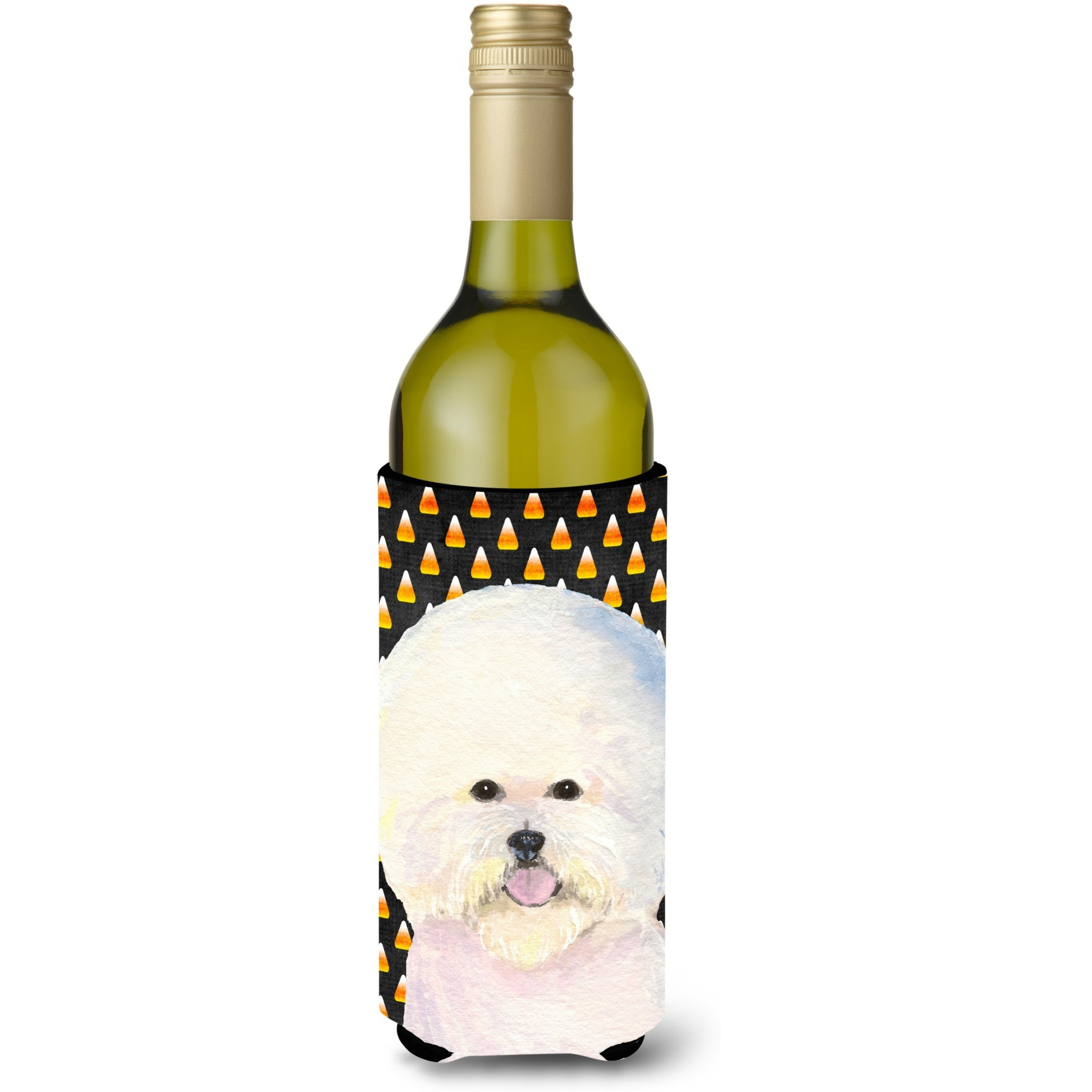 Bichon Frise  Halloween Portrait Wine Bottle Beverage Insulator Beverage Insulator Hugger SS4319LITERK