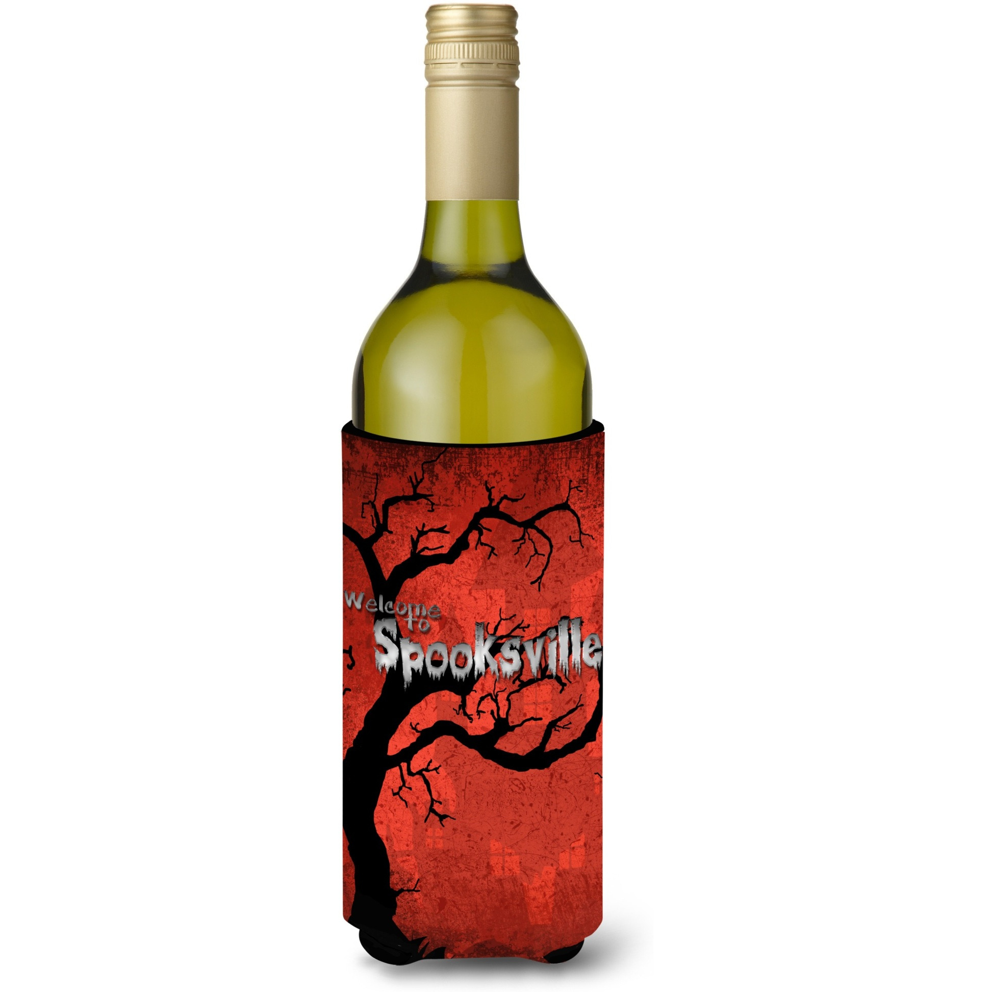 Welcome to Spooksville Halloween Wine Bottle Beverage Insulator Beverage Insulator Hugger