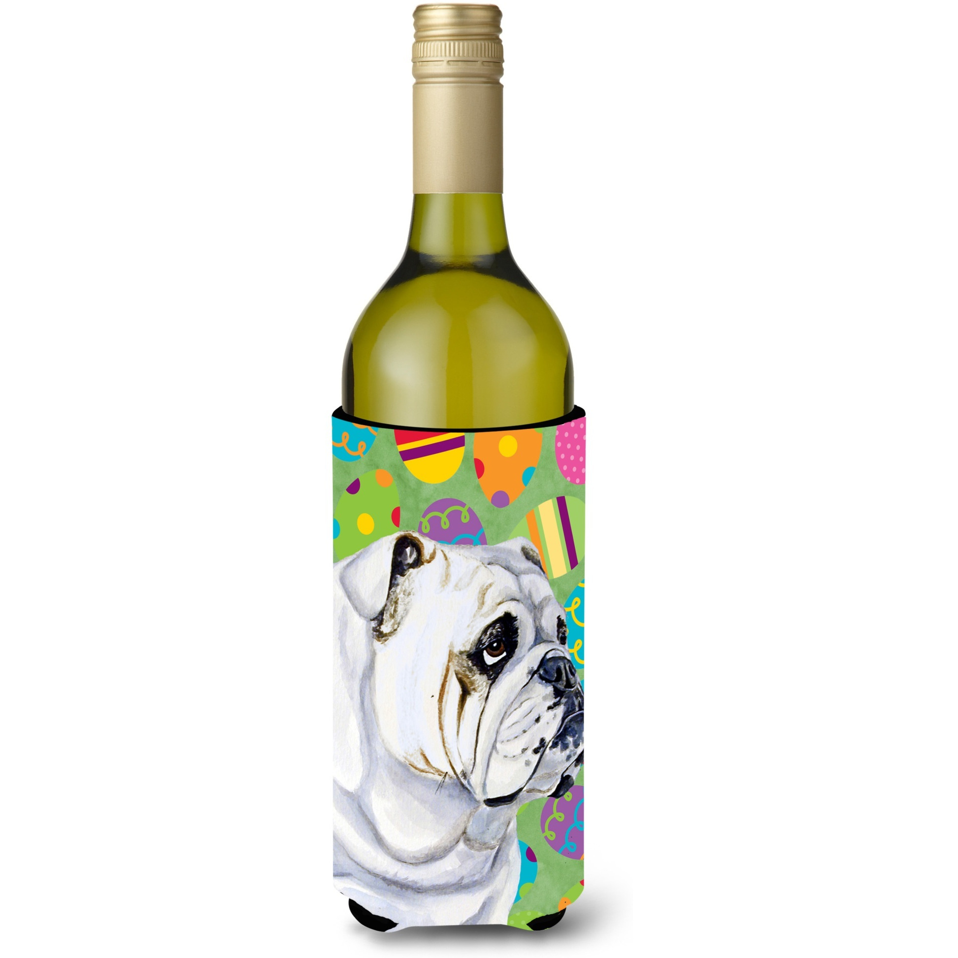 Bulldog English Easter Eggtravaganza Wine Bottle Beverage Insulator Beverage Insulator Hugger