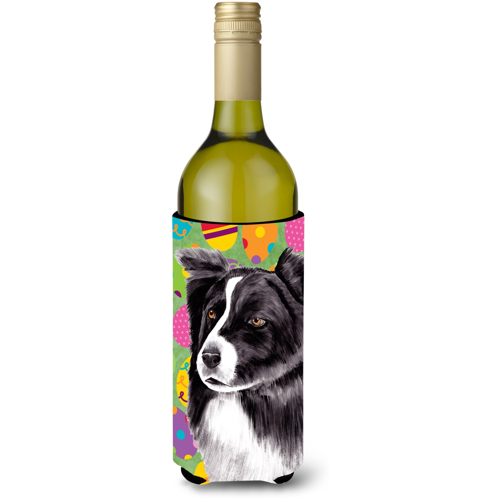 Border Collie Easter Eggtravaganza Wine Bottle Beverage Insulator Beverage Insulator Hugger
