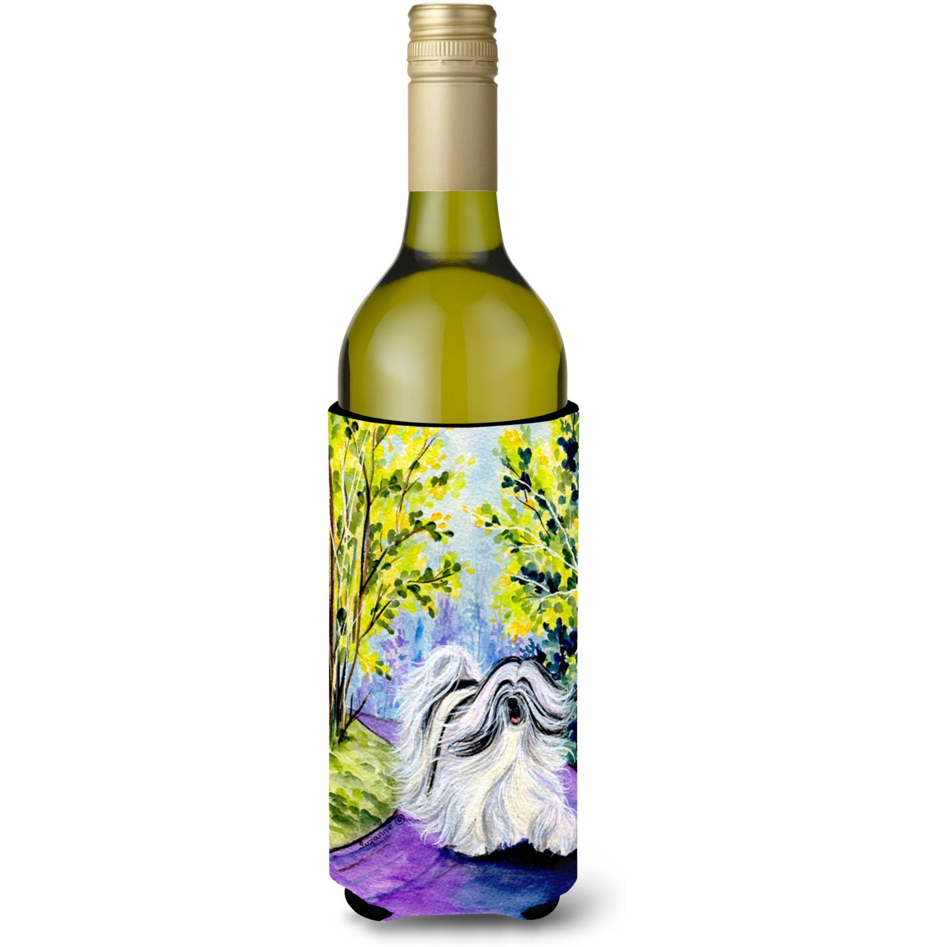 Tibetan Terrier Wine Bottle Beverage Insulator Beverage Insulator Hugger SS8643LITERK