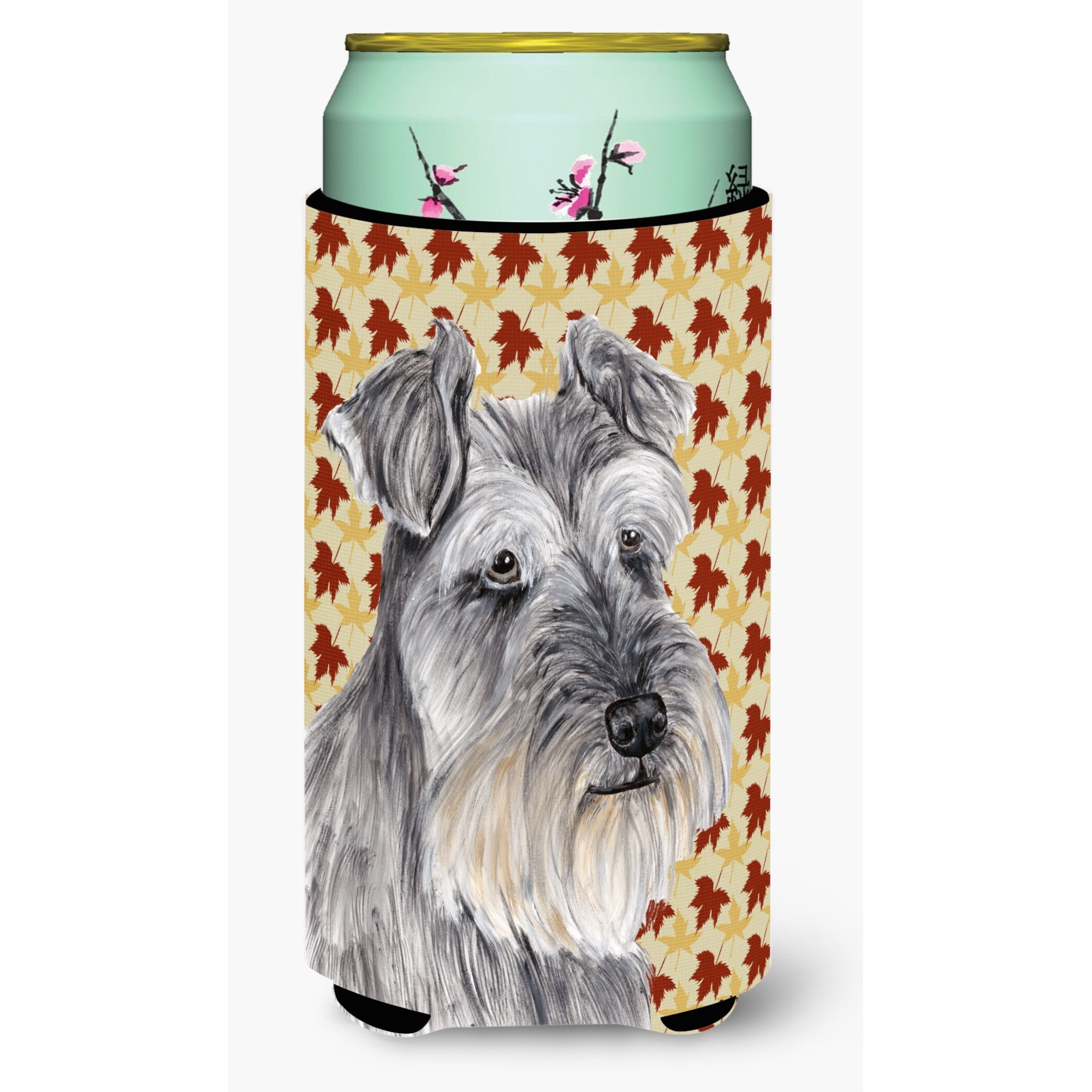&quotCaroline's Treasures Schnauzer Fall Leaves Portrait Koozie Hugger, Tall, Multicolor"