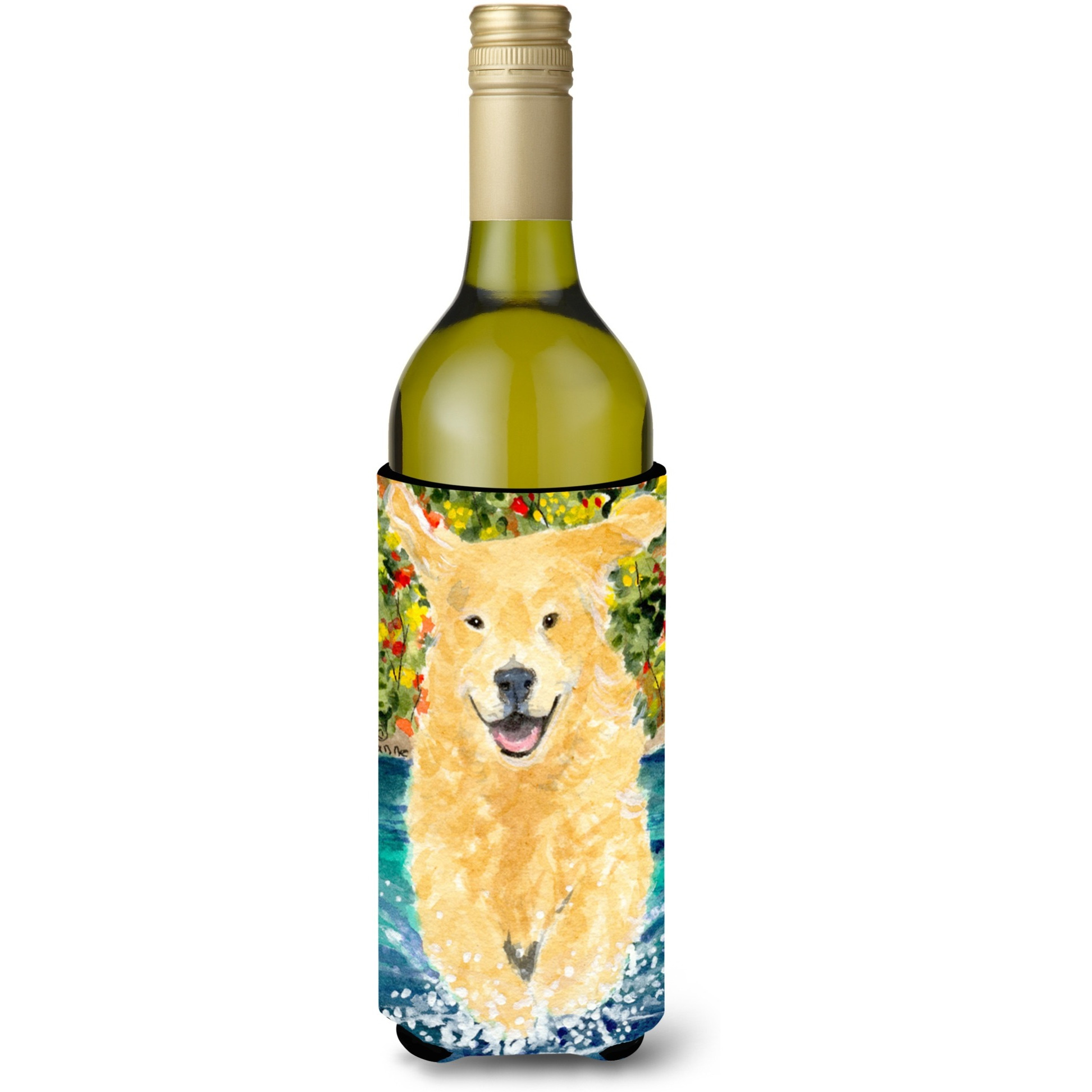 Golden Retriever Wine Bottle Beverage Insulator Beverage Insulator Hugger SS8978LITERK