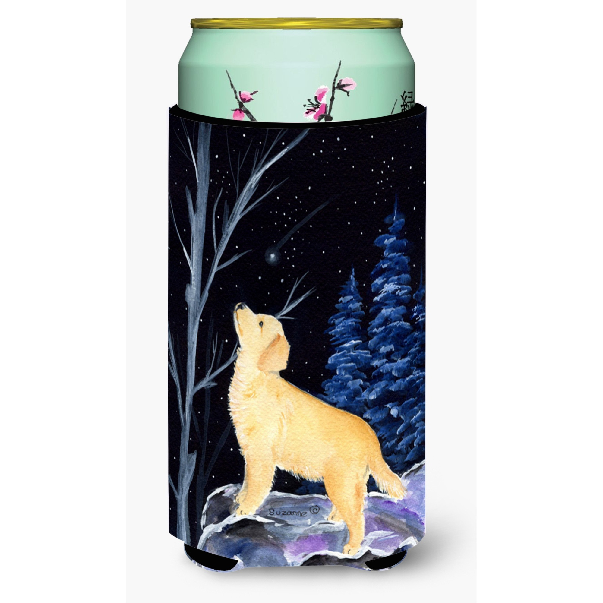 Starry Night Golden Retriever  Tall Boy Beverage Insulator Beverage Insulator Hugger