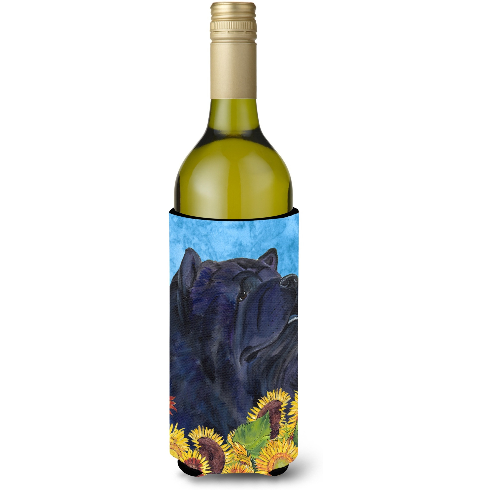 Chow Chow in Summer Flowers Wine Bottle Beverage Insulator Beverage Insulator Hugger
