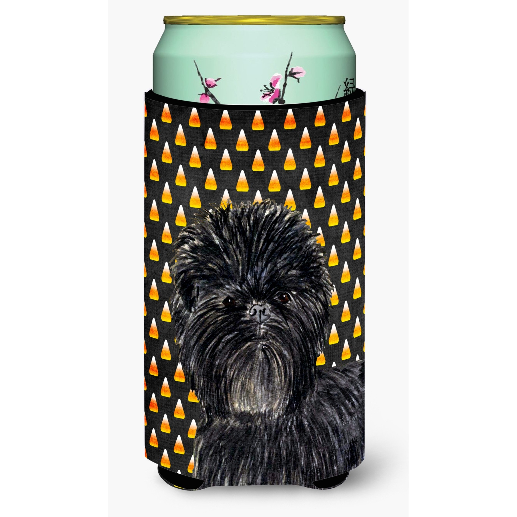 Affenpinscher Candy Corn Halloween Portrait  Tall Boy Beverage Insulator Beverage Insulator Hugger