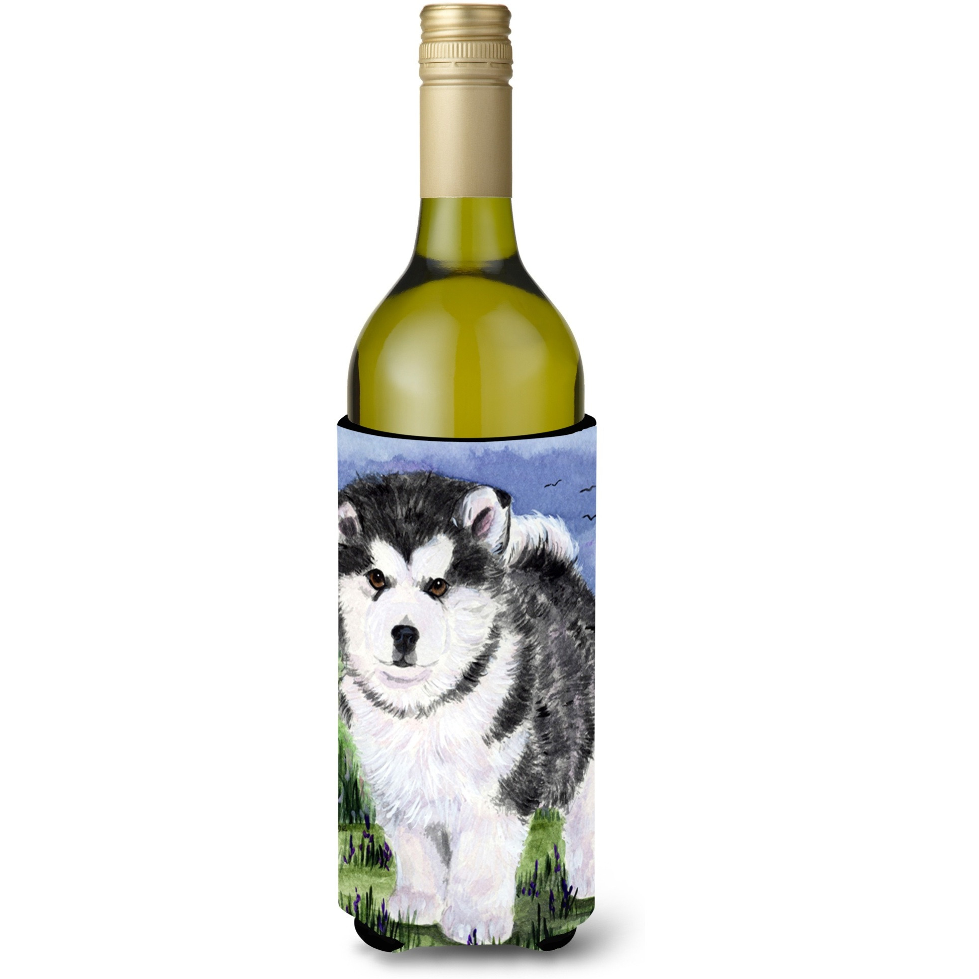 Alaskan Malamute Wine Bottle Beverage Insulator Beverage Insulator Hugger