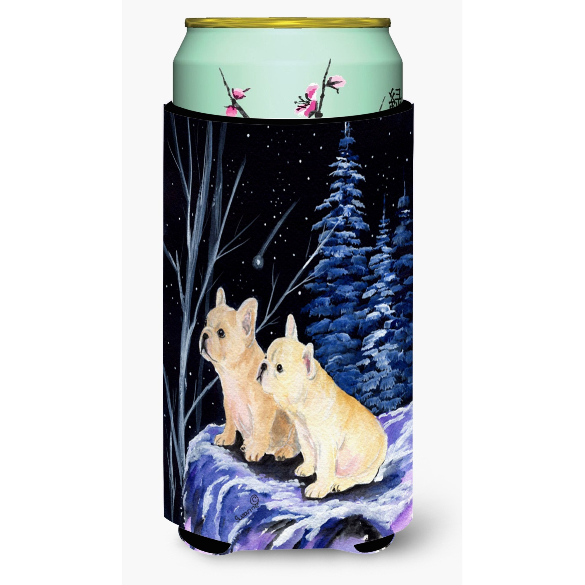 Starry Night French Bulldog  Tall Boy Beverage Insulator Beverage Insulator Hugger