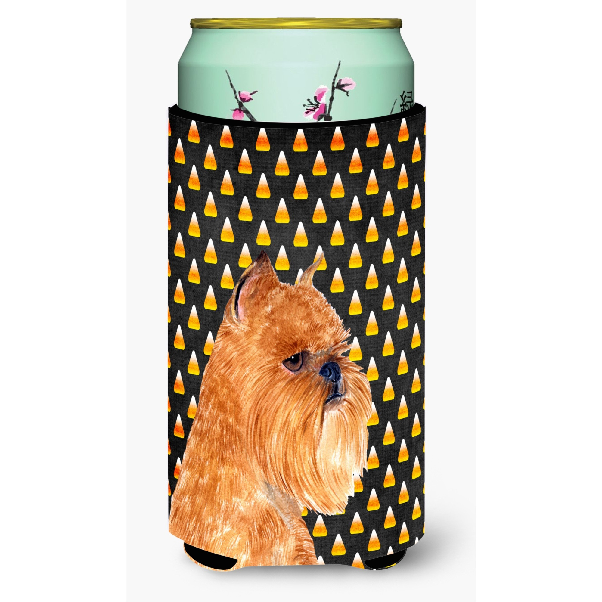 Brussels Griffon Candy Corn Halloween Portrait  Tall Boy Beverage Insulator Beverage Insulator Hugger