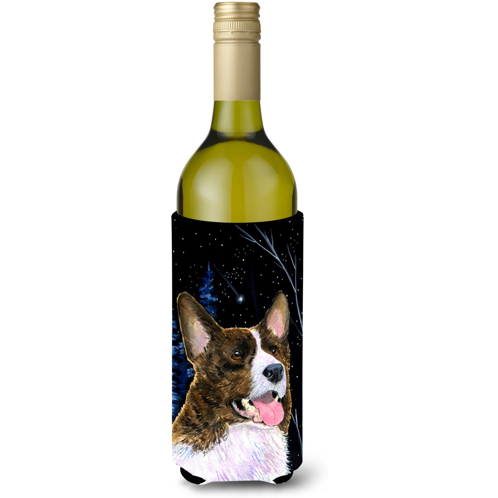 Starry Night Corgi Wine Bottle Beverage Insulator Beverage Insulator Hugger SS8387LITERK