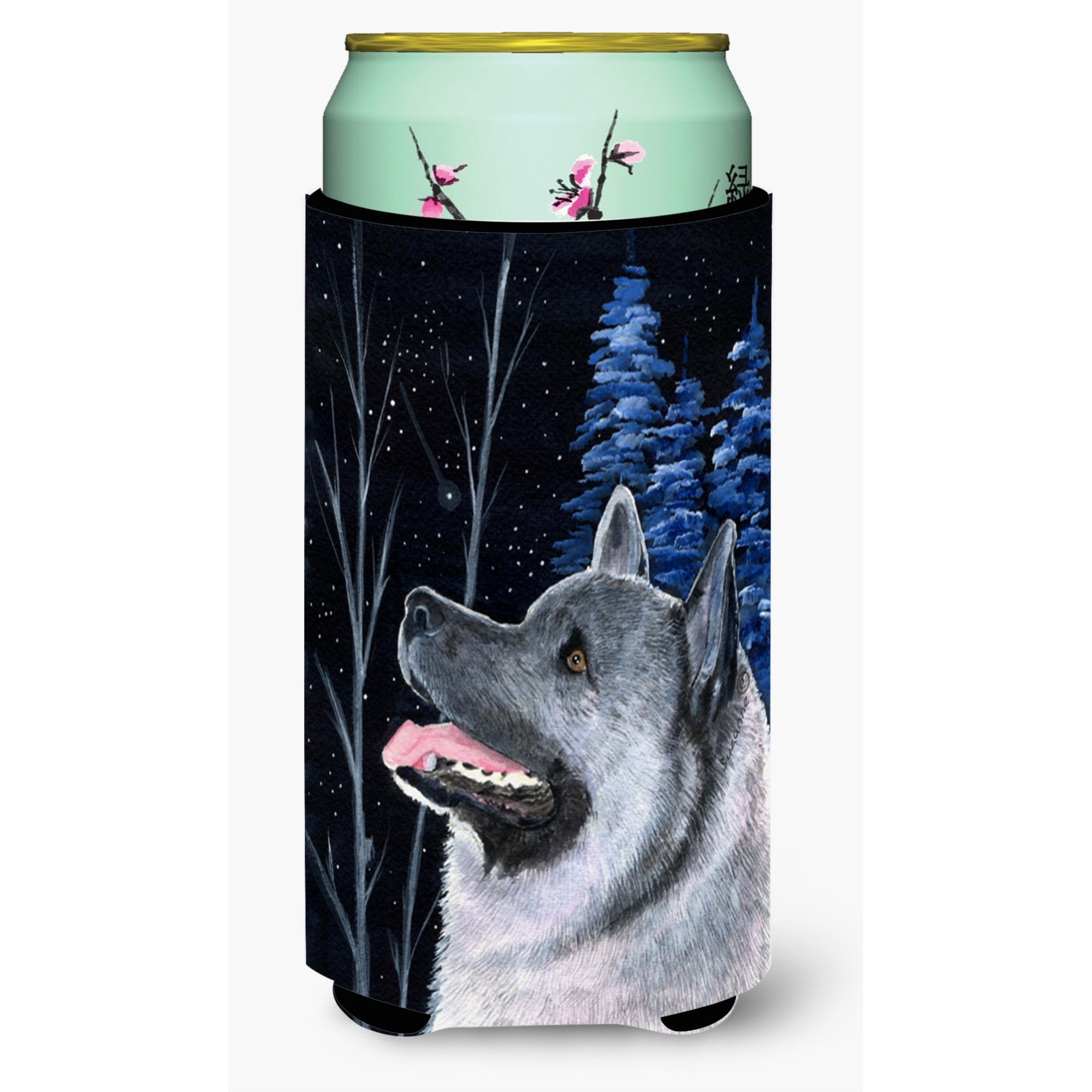Starry Night Norwegian Elkhound  Tall Boy Beverage Insulator Beverage Insulator Hugger