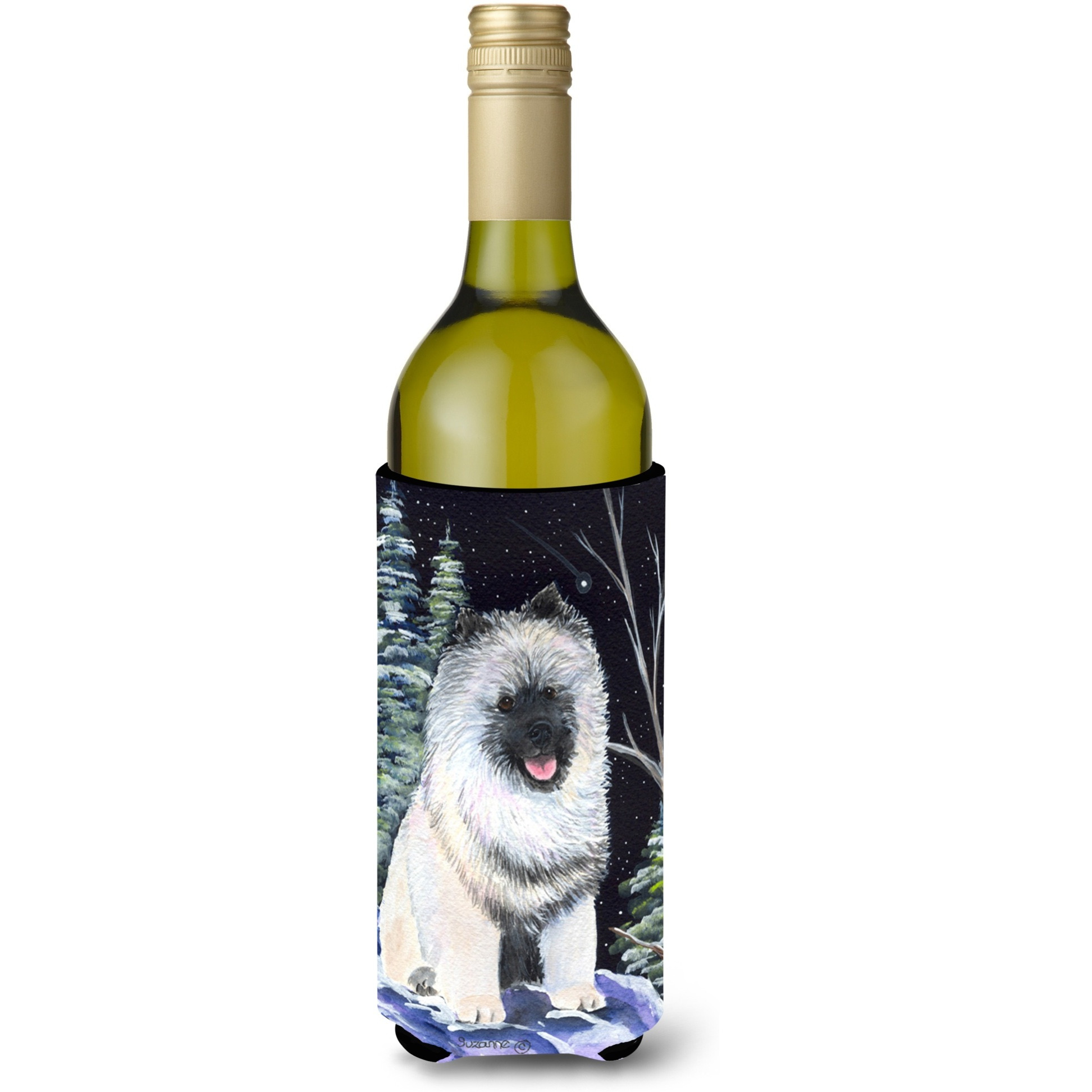 Starry Night Keeshond Wine Bottle Beverage Insulator Beverage Insulator Hugger SS8404LITERK