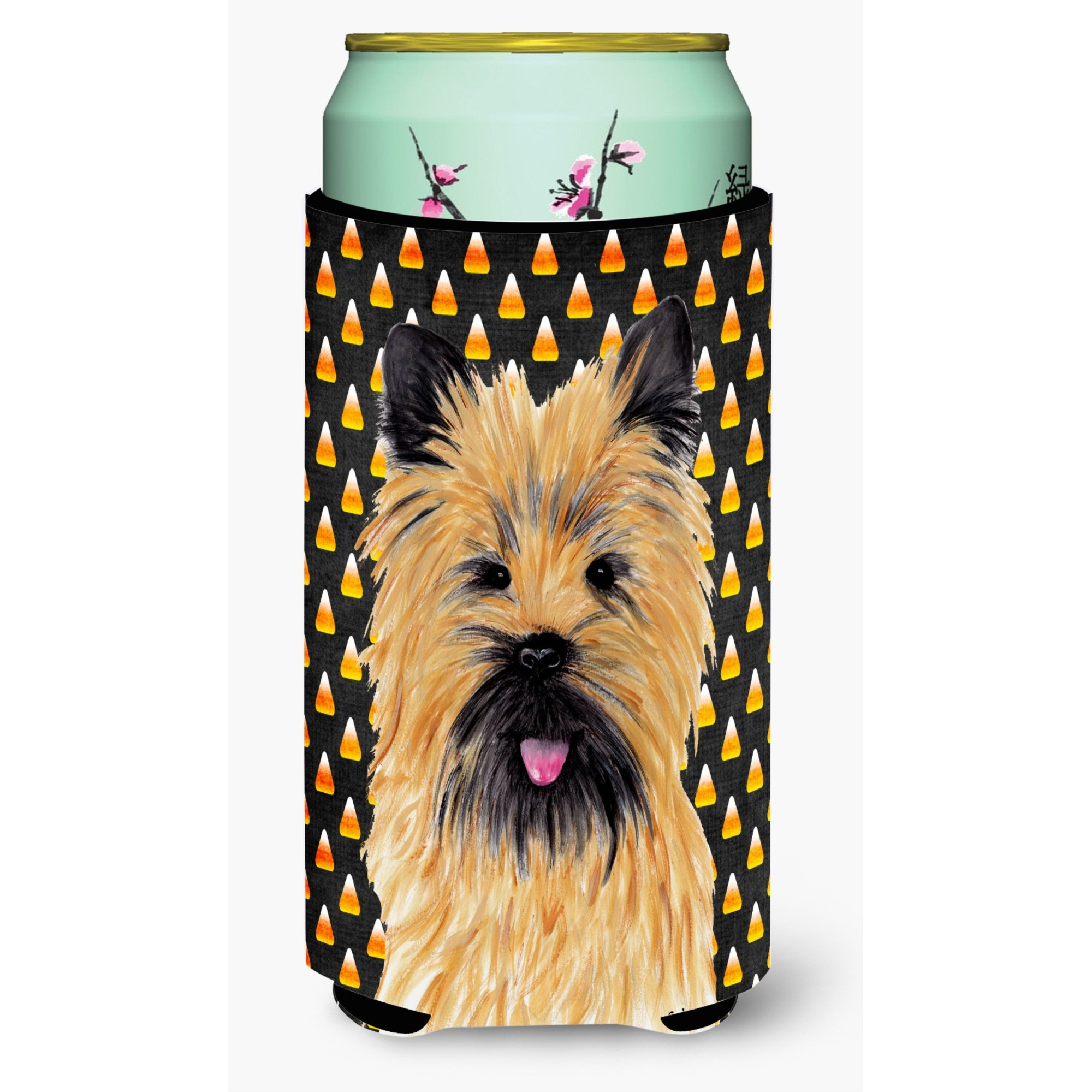 Cairn Terrier Candy Corn Halloween Portrait  Tall Boy Beverage Insulator Beverage Insulator Hugger