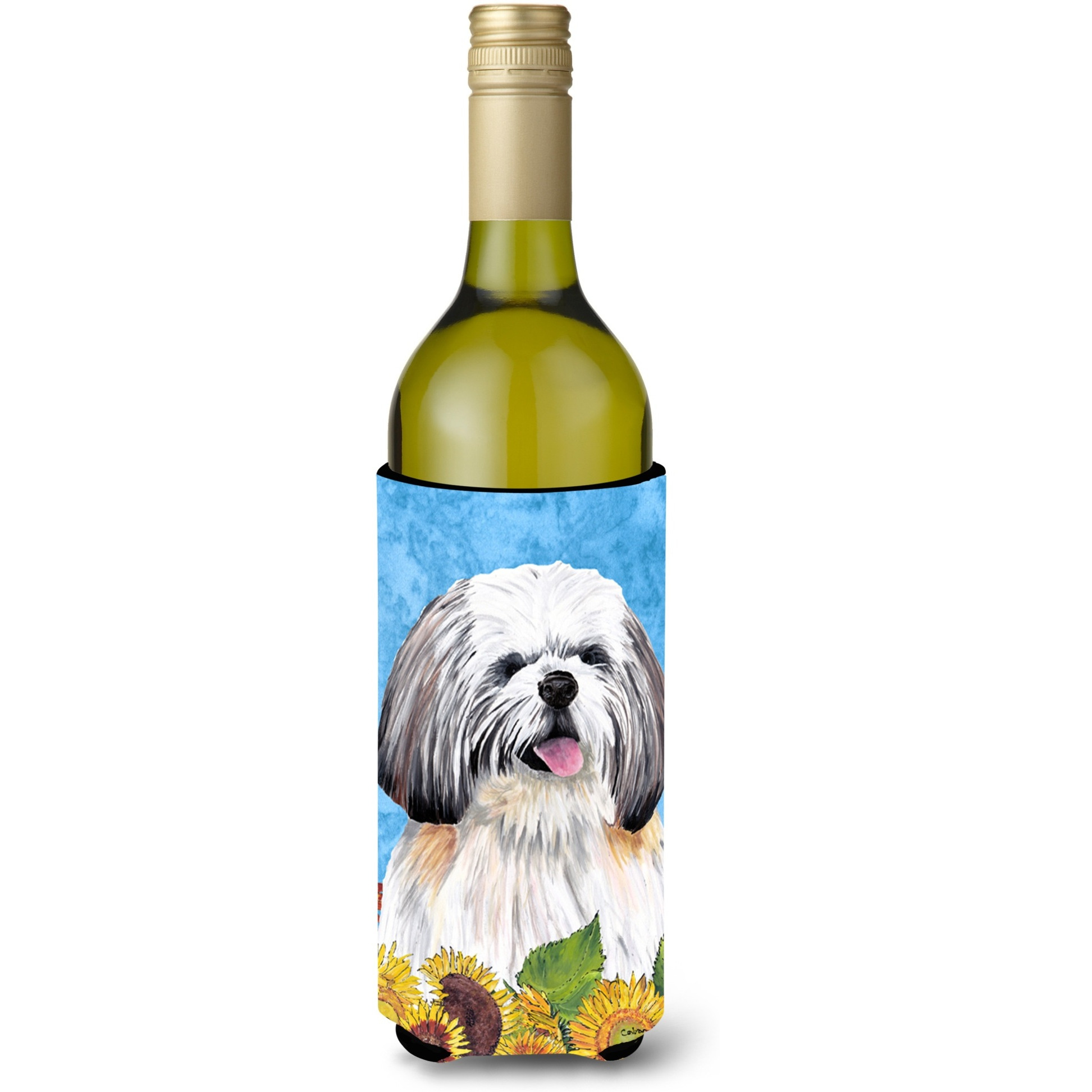 Shih Tzu Wine Bottle Beverage Insulator Beverage Insulator Hugger SC9075LITERK