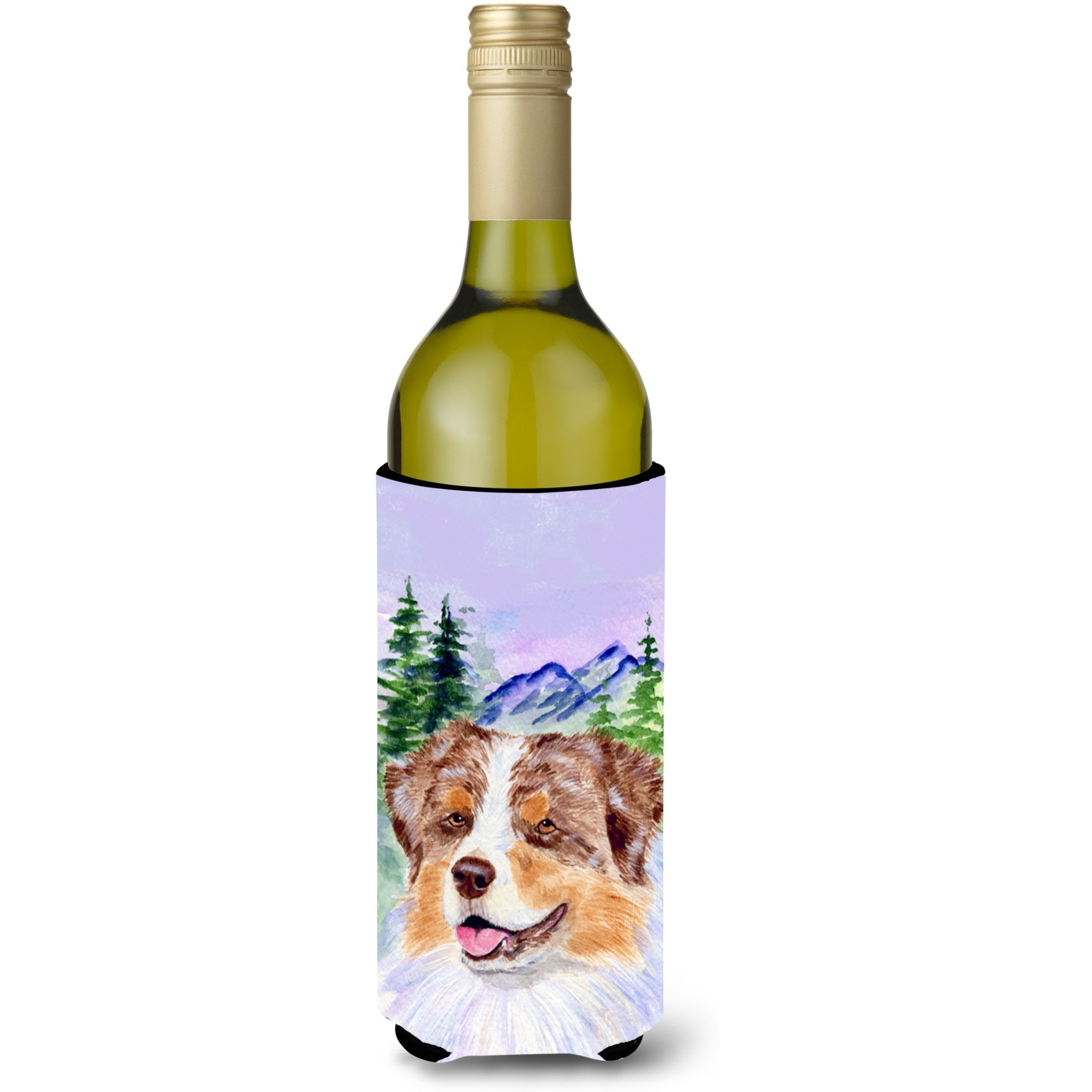 Australian Shepherd Wine Bottle Beverage Insulator Beverage Insulator Hugger SS8001LITERK