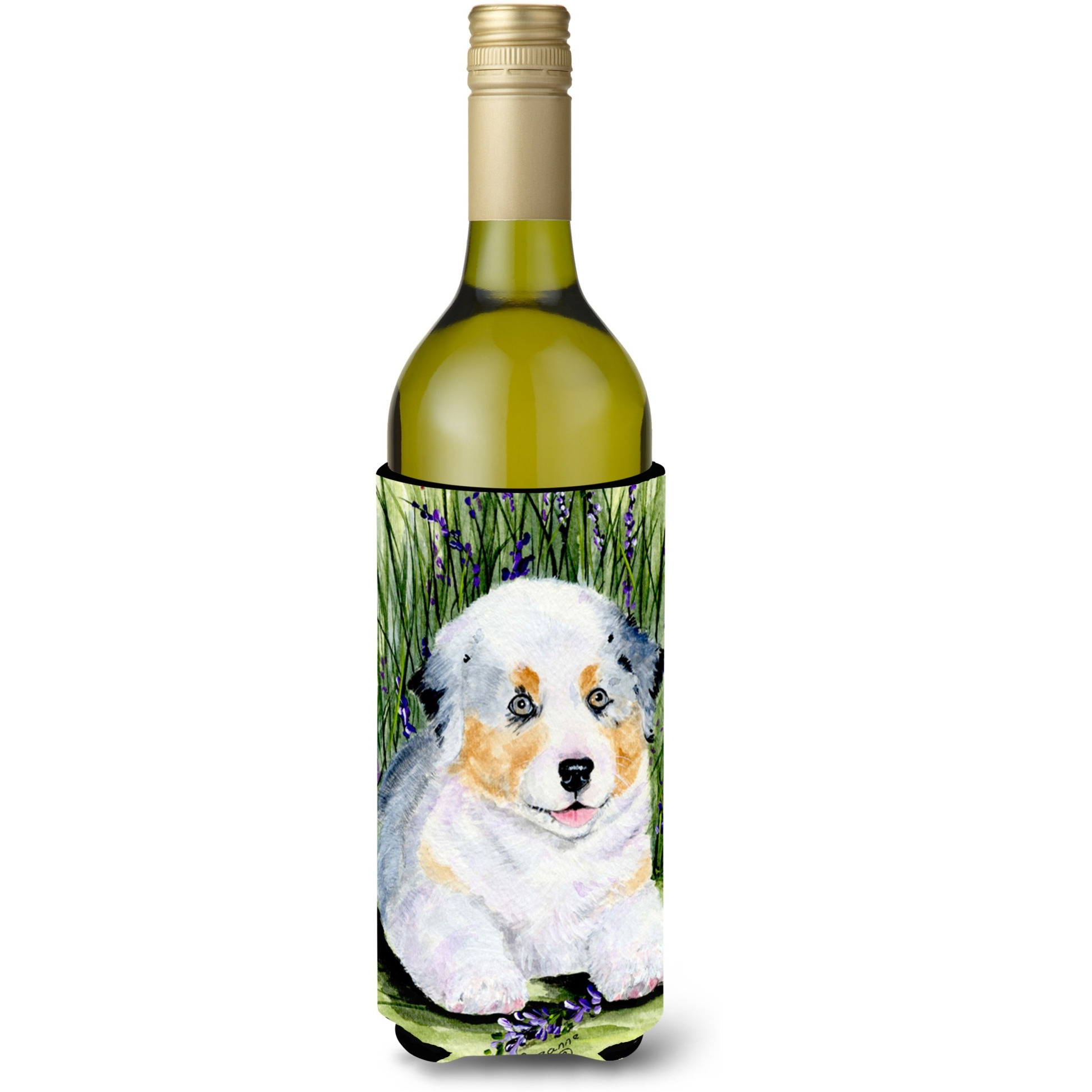 Australian Shepherd Wine Bottle Beverage Insulator Beverage Insulator Hugger SS8005LITERK