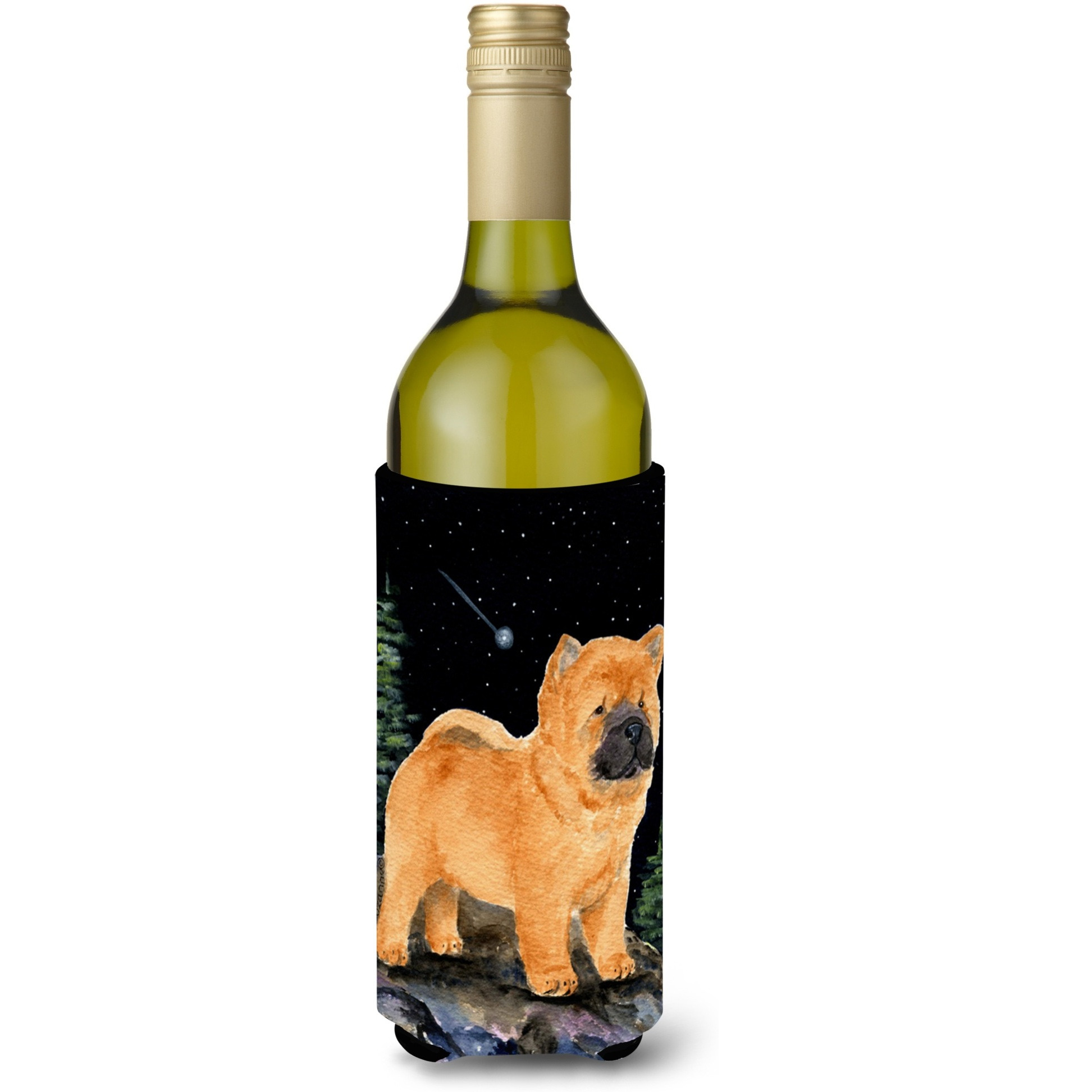 Starry Night Chow Chow Wine Bottle Beverage Insulator Beverage Insulator Hugger SS8488LITERK